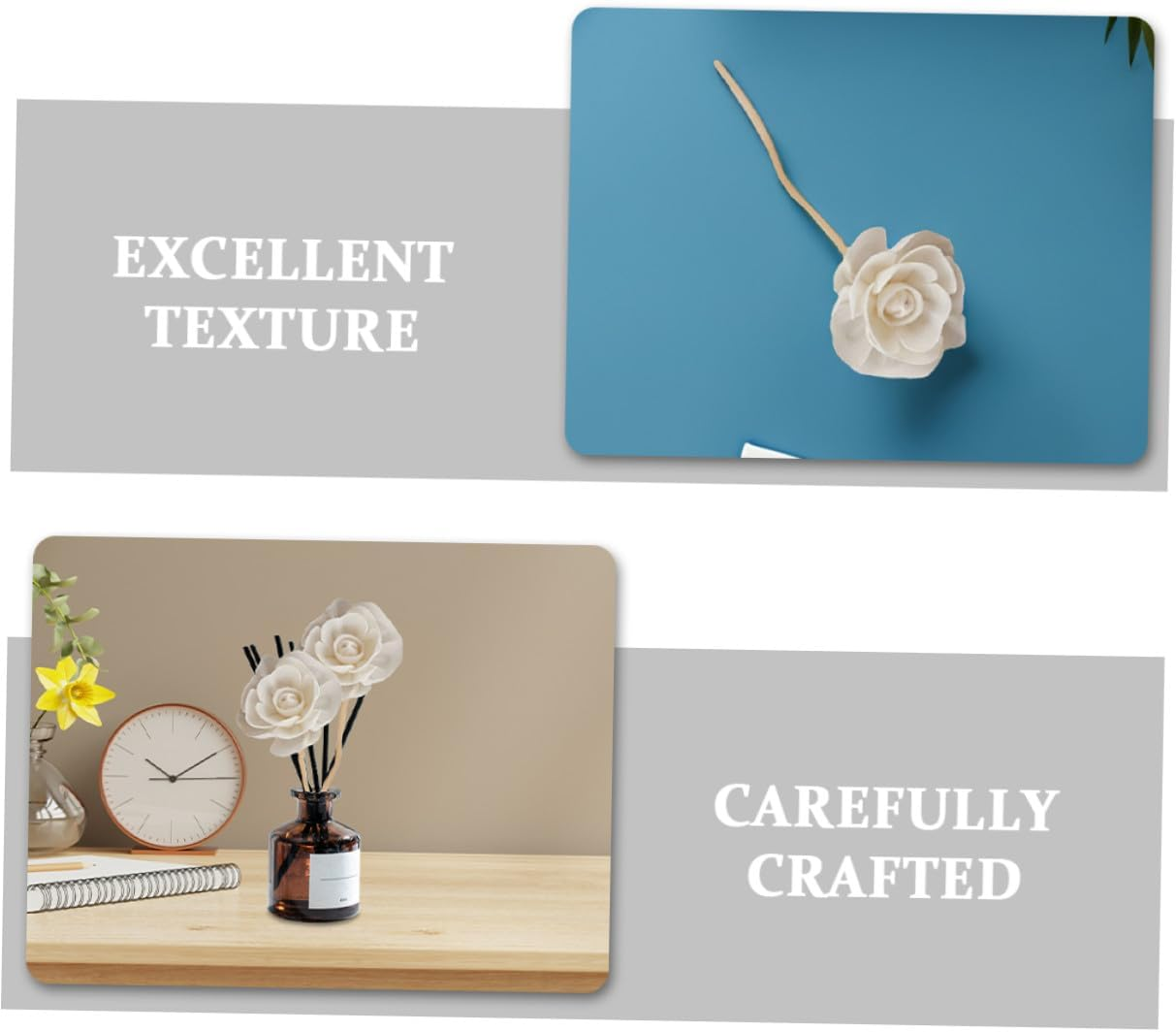 5Pcs Rattan Reed Diffuser Refill Sticks Rose Simulation Flower Dried Aromatherapy Accessories for Household Decoration image number 1