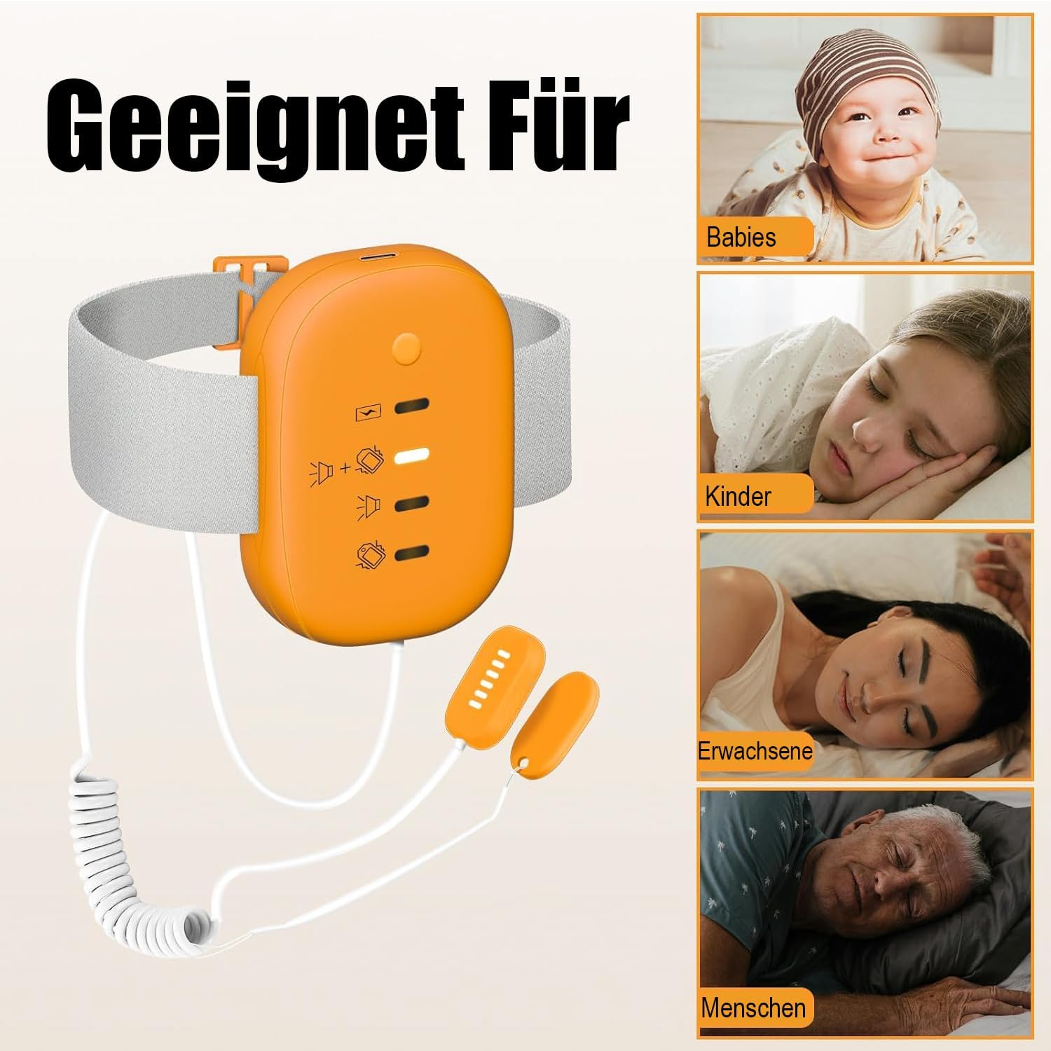 Bed Wetting Alarm for Boys and Girls, USB Rechargeable Wireless Urinal Alarm, Potty Alarm with Sounds and Vibration, Bedwetting Sensor for Kids image number 3