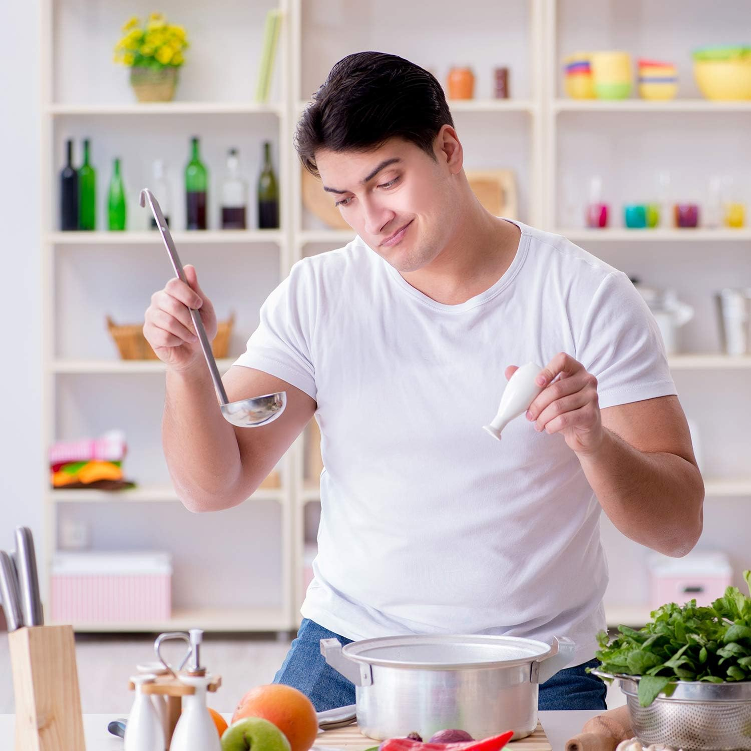 Meekoo 3 Pieces Stainless Steel Ladle Soup Handle Ladle with Pouring Rim for Kitchen Cooking Soup Sauce (2 Oz) image number 6