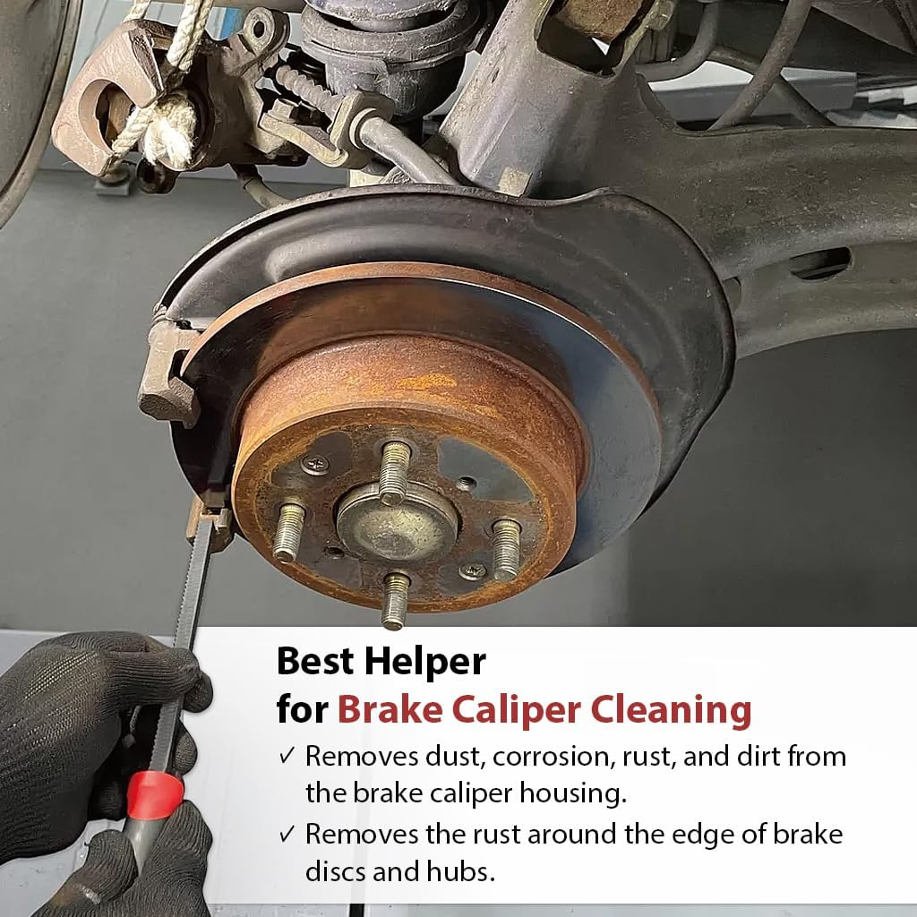 FIRSTINFO H5408 Course and Fine-Tooth Brake Caliper File | Rust Corrosion Removal | Four-Sided | HRC 62-66 | 9Mm File Width | 150Mm File Length image number 1