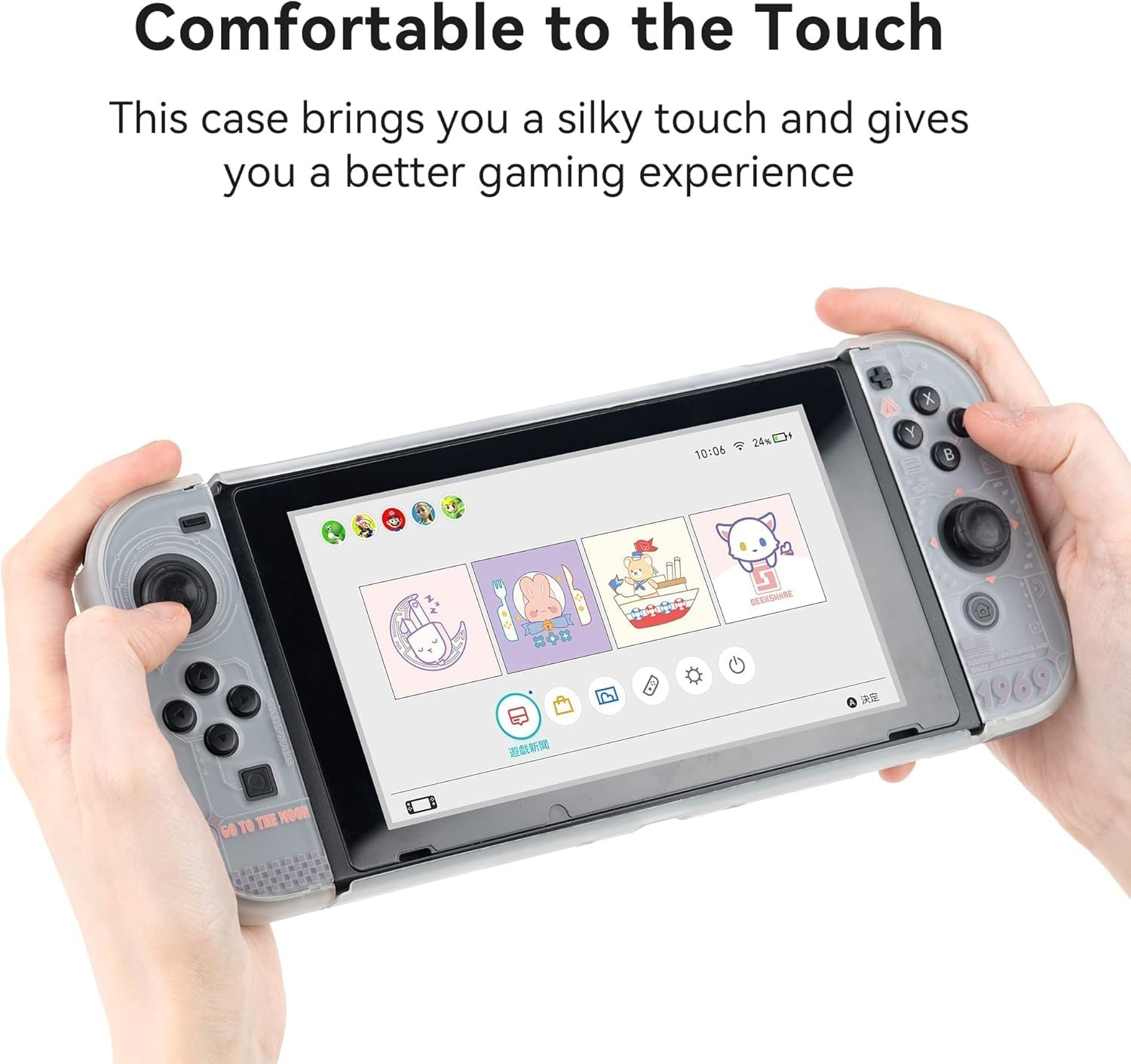 Geekshare Protective Case Cover Compatible with Switch and Game Console Shock-Absorption and Anti-Scratch, the Moon image number 1