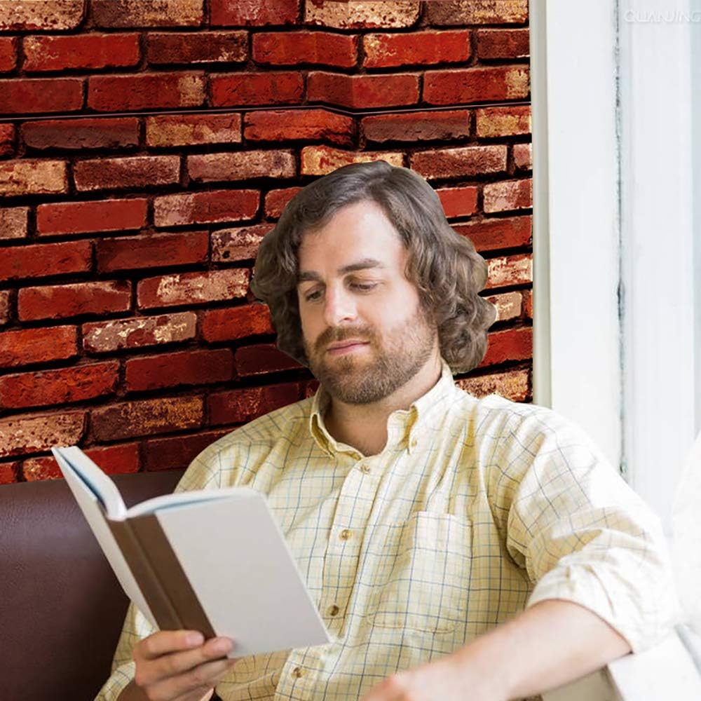 Melunmer Red Brick Peel and Stick Wallpaper 17.7&rdquo;&times;197&rdquo; Self Adhesive Removable Wallpaper Red Faux Brick Contact Paper Waterproof Decorative Easily to Install Contact Paper for Kitchen Backsplash image number 6