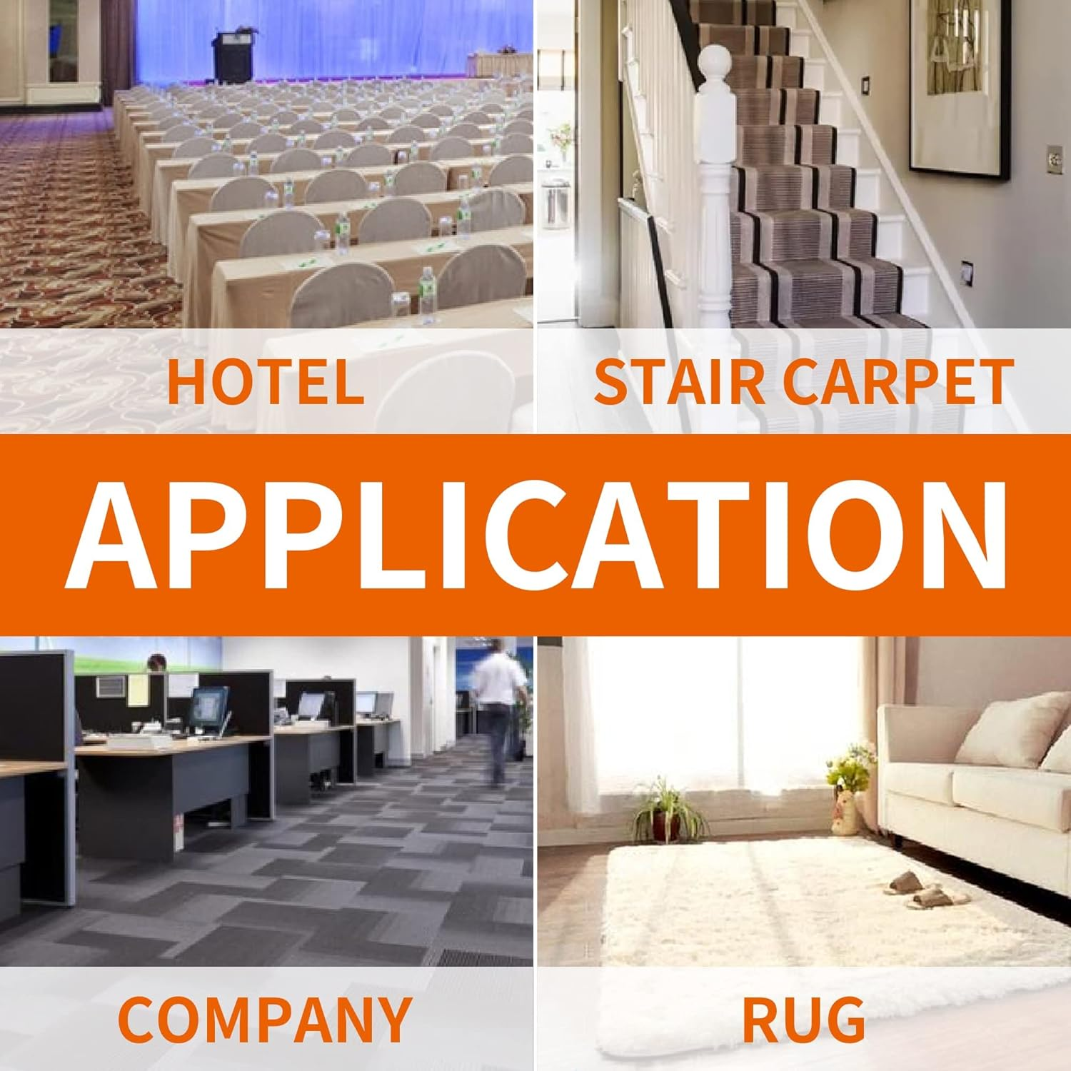 2PC Double Sided Carpet Tape Rug Tape, 5Cm*10M, Strong Adhesive and Removable, Strong Sticky Tape for Area Rugs, Photo Frames, Tile Hardwood Floors, over Carpet image number 1