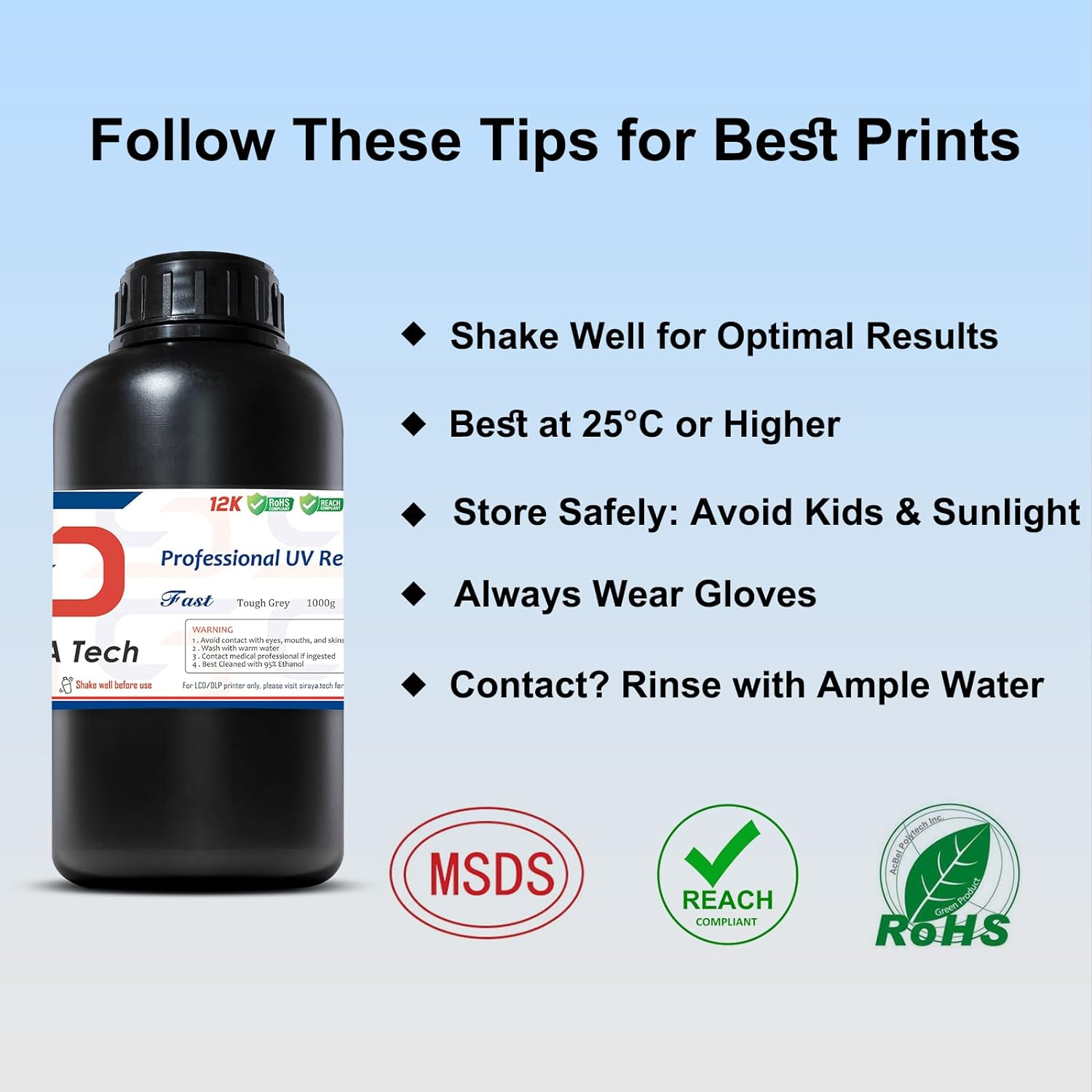 Siraya Tech Fast Abs-Like 3D Printer Resin, Tough Grey, Enhanced Durability for 3D Printing, High Impact Resistance, Smooth Finish, Ideal for 4K/8K/12K LCD DLP SLA 3D Printer - 1Kg - 8K Navy Grey 2000G image number 7