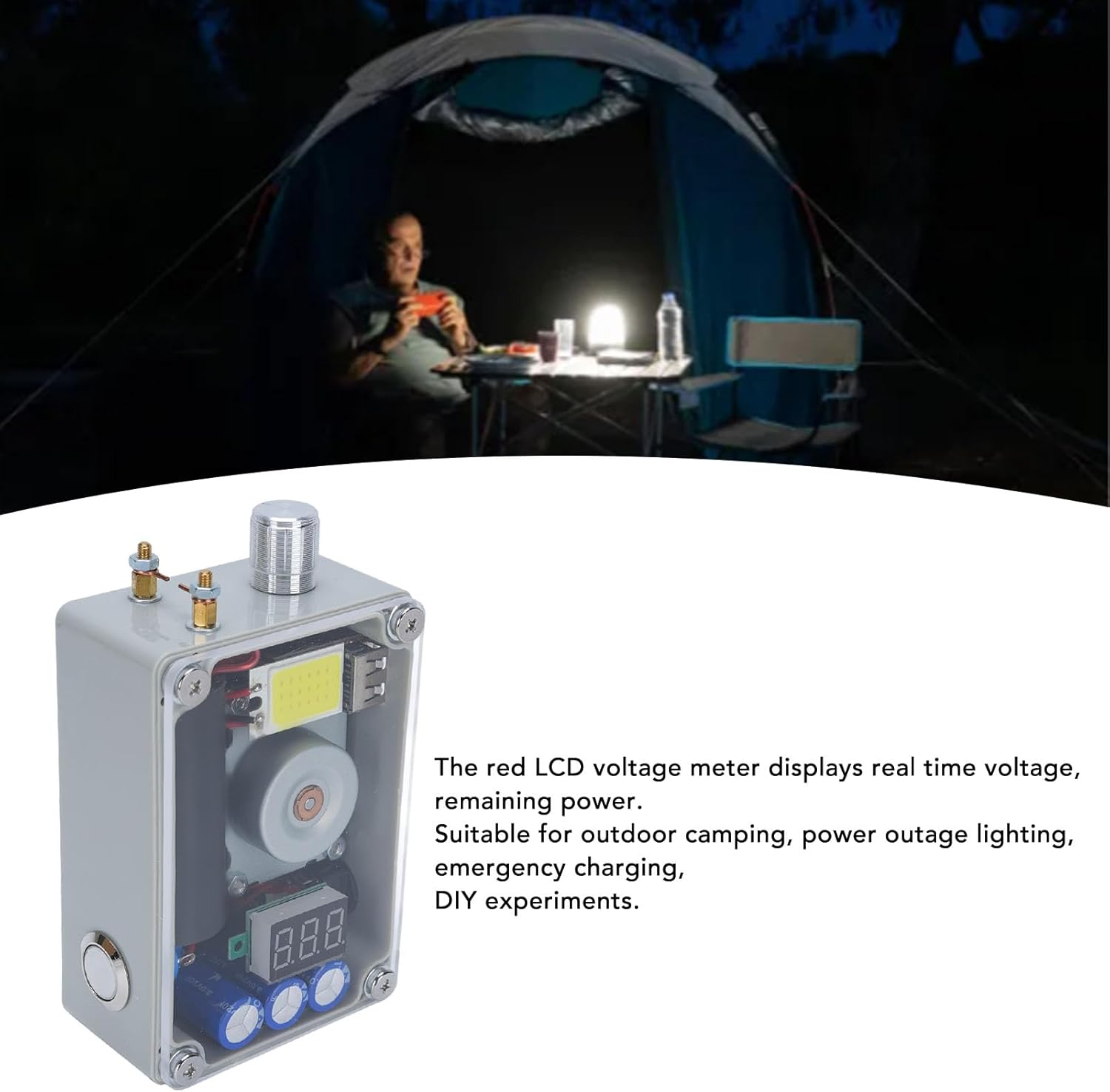 Hand Crank Generator Portable for Outdoor Camping Hiking, Hand Crank Charger with COB Light for Emergency Phone Charging image number 4