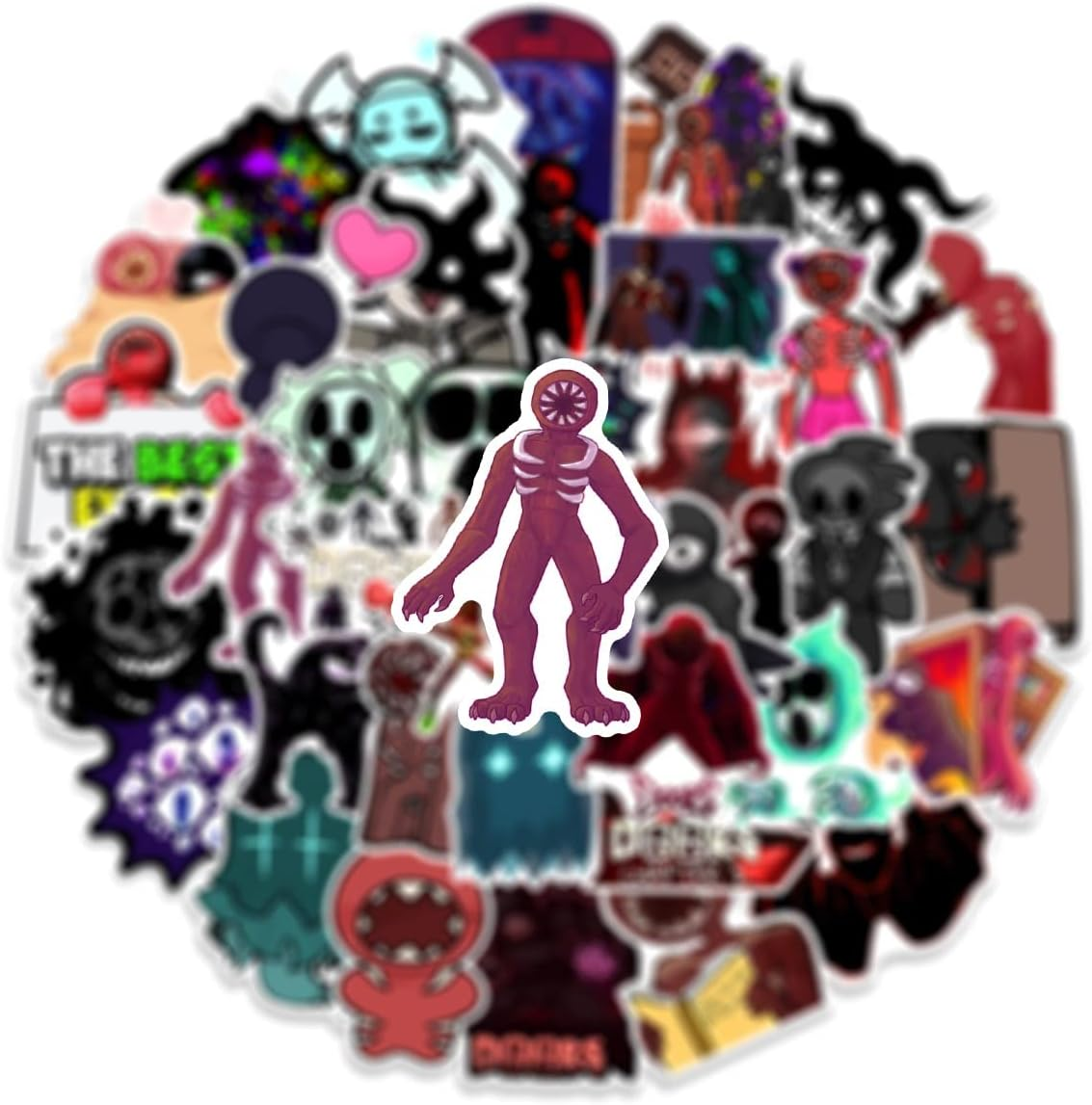 Doors Roblox Figure Sticker Doors Roblox Figure Sticker Set 50 Pieces Cute Decoration for Car Laptop Skateboard Bicycle Moped Motorcycle Bicycle Computer Suitable for Adults Children image number 1