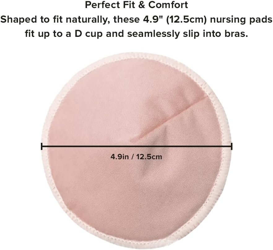 Washable Organic Bamboo Nursing Pads, Reusable Nursing Breast Pads, Washable Breastfeeding Nipple Pads, Leak-Proof | 14 Pack (7 Pairs) with 1 Laundry Bag and 1 Storage Bag (Multi-Colored) image number 5
