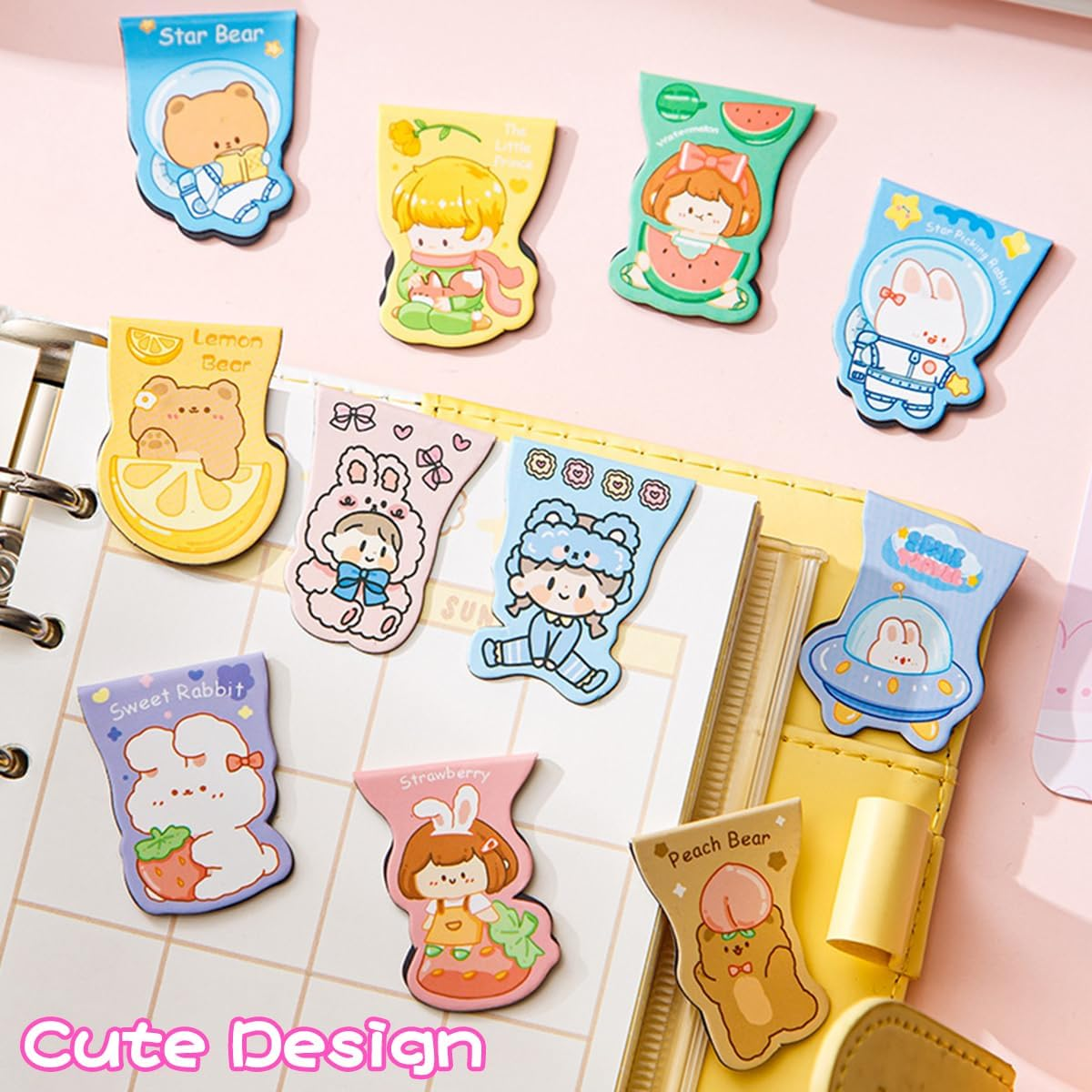 24 PCS Magnetic Bookmarks for Kids, Cute Magnetic Bookmark, Kawaii Bookmarks Book Marker Clip, Magnetic Book Mark for Reading Lovers Women Girls Kids Teachers Stationery Gifts image number 5