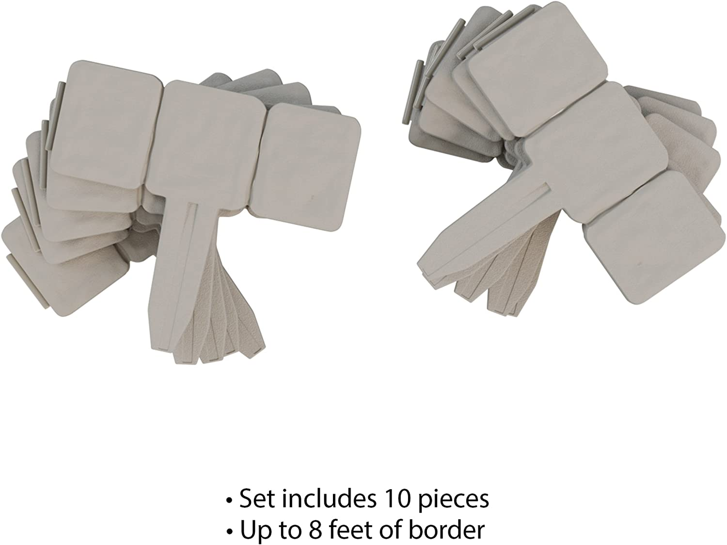 Pure Garden 82-YJ459 Garden 10-Piece-Set of Decorative Flower Bed Edging for Landscaping &ndash; 8-Foot Stone Border &ndash; Interlocking Outdoor Lawn Stakes, Putty image number 3