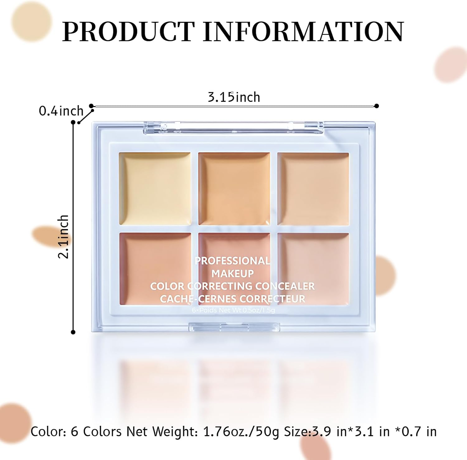 DAGEDA 6 Colors Concealer Palette, Full Coverage Smooth Color Corrector Cream, Long Lasting and Water-Proof Colour Correcting Concealer, Multi-Functional Concealing Palette for Face Makeup (02 Light) image number 1