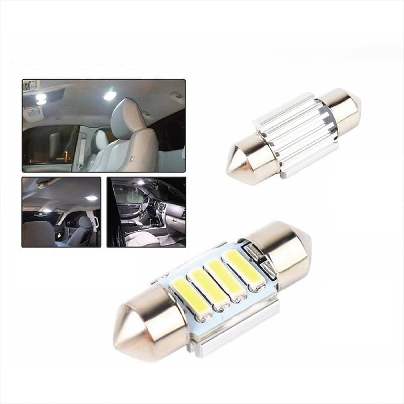 AIMALL 4PCS 31Mm FESTOON 7020 4SMD LED 4X Interior Dome Map Light Bulb Globe 12V for Car 4WD, White 6000K, Energy-Efficient, Ultra-Long Lifespan image number 1