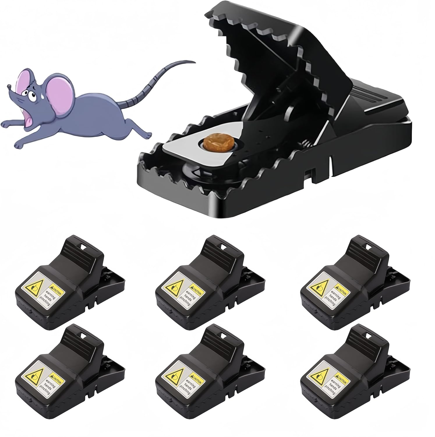 Large Mouse Traps, Rat Traps for House Indoor Outdoor,Mouse Rat Chipmunk, Easy to Set and Reusable,Safe for Family, 6 PCS(5.6&times;3.1 In image number 5