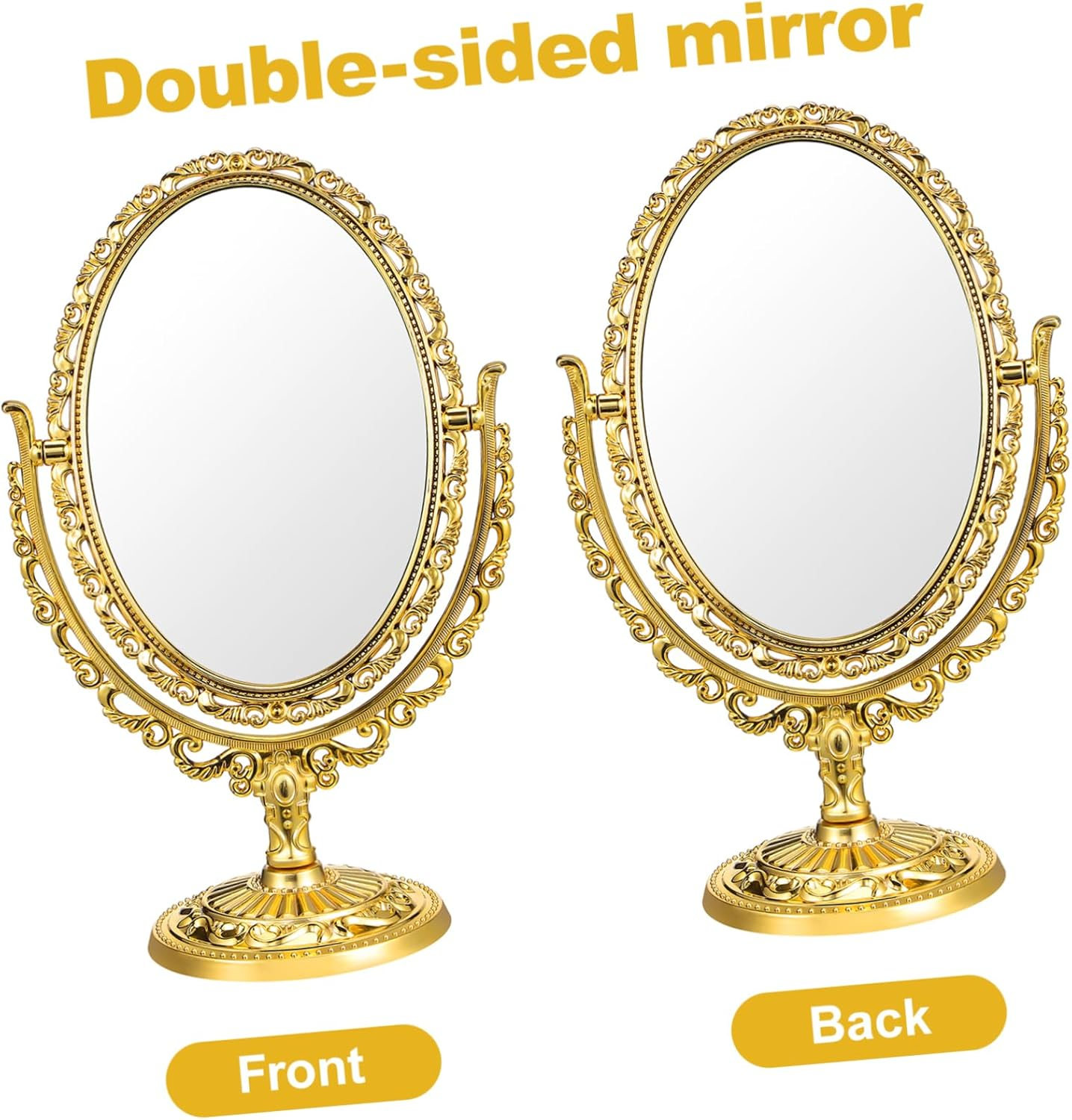 Baluue Plastic Glass Material Rotatable European Retro Dressing Vanity Mirror Double-Sided Makeup Mirror image number 5