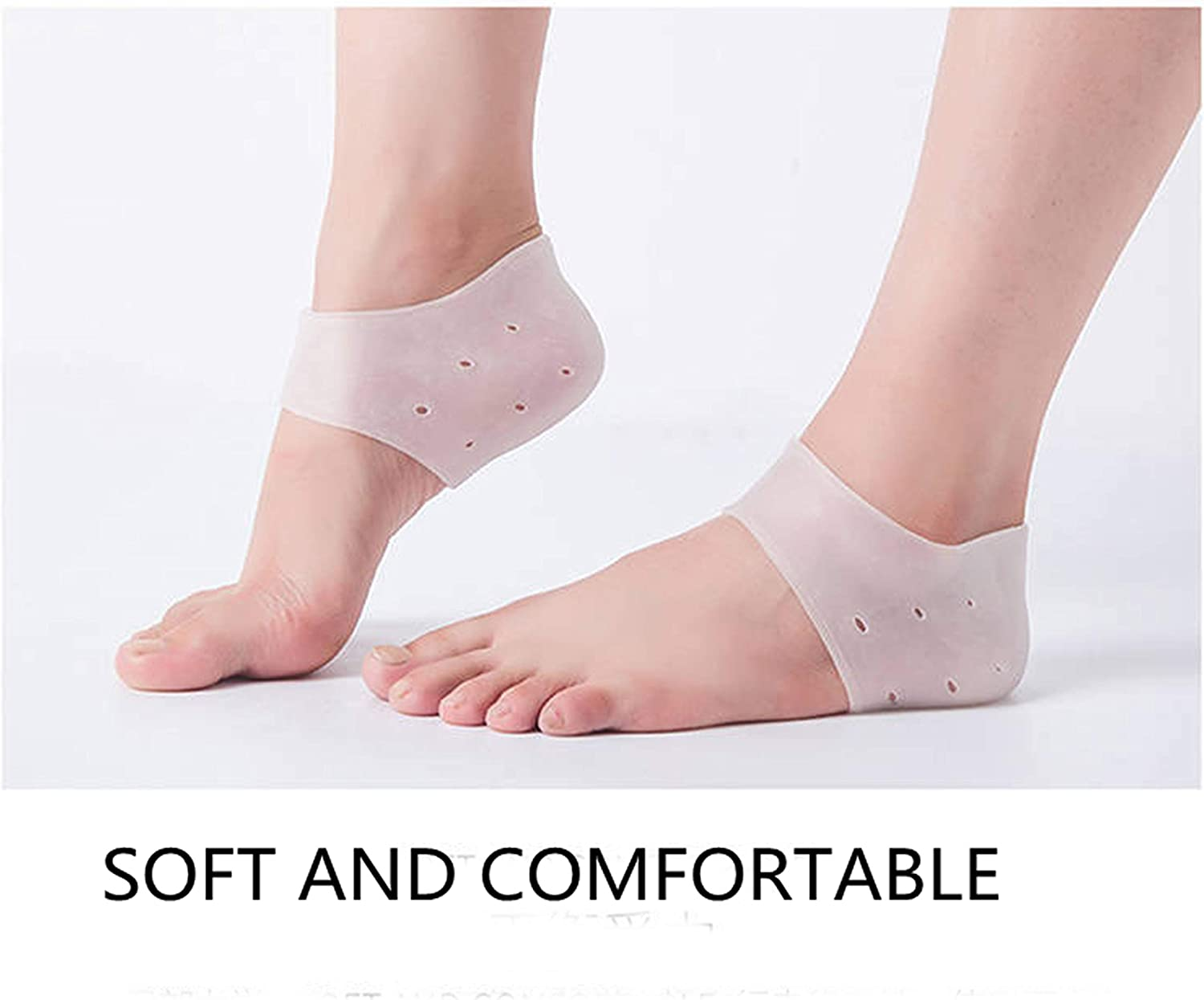 8 Pieces Soft and High Elastic Foot Pads - Plantar Fasciitis Pad, Heel Cup, Silicone Cover, Suitable for Cracking, Tendinitis, and Pain Relief image number 2