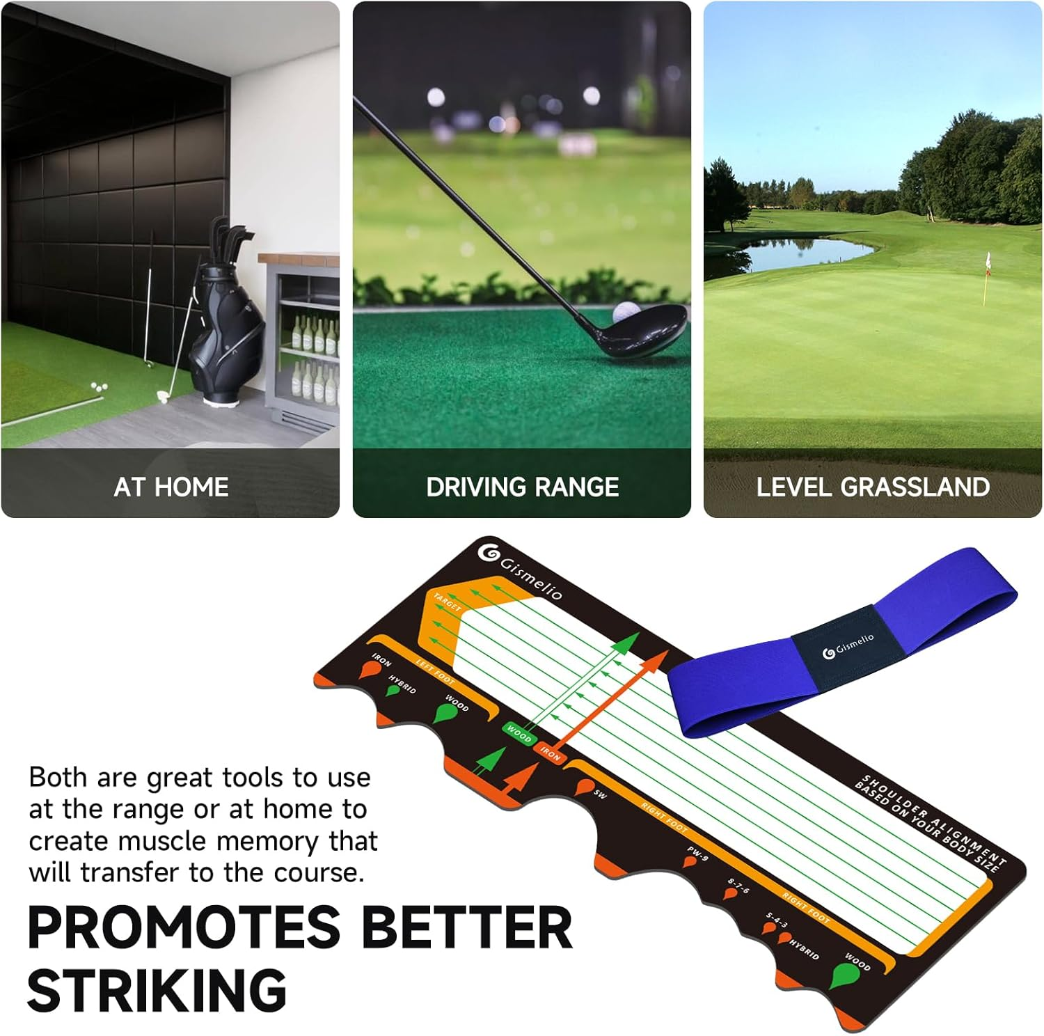 Golf Training Mat for Beginners | Posture Assistance and Entry-Level Stance Corrector | Golf Training Aids Pad for Men Women - Grey image number 4