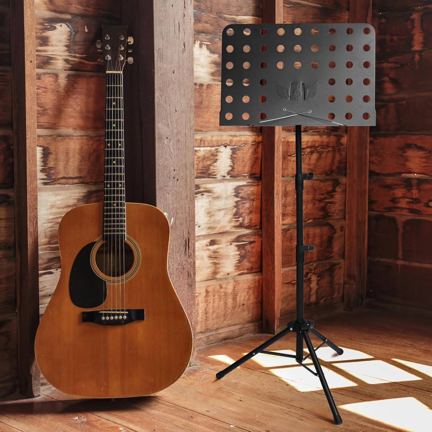 Yazoni Music Stand, Foldable Portable Sheet Music Stand with Carrying Bag, Adjustable Music Sheet Stand for Orchestra, Violin, Piano - Professional Musical Equipment Stand with Tripod Base image number 1