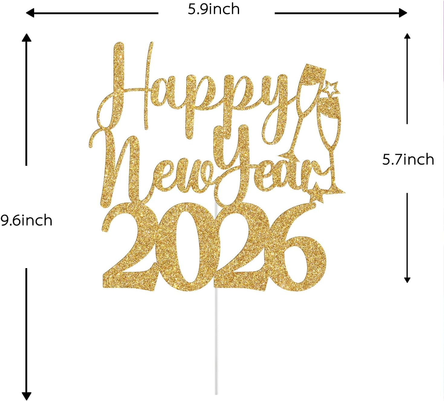 Happy New Year 2025 Cake Topper, Happy New Year Cake Decorations, Welcome 2025, Hello 2025, Christmas Holiday New Years Eve Party Decorations, Gold Glitter image number 2