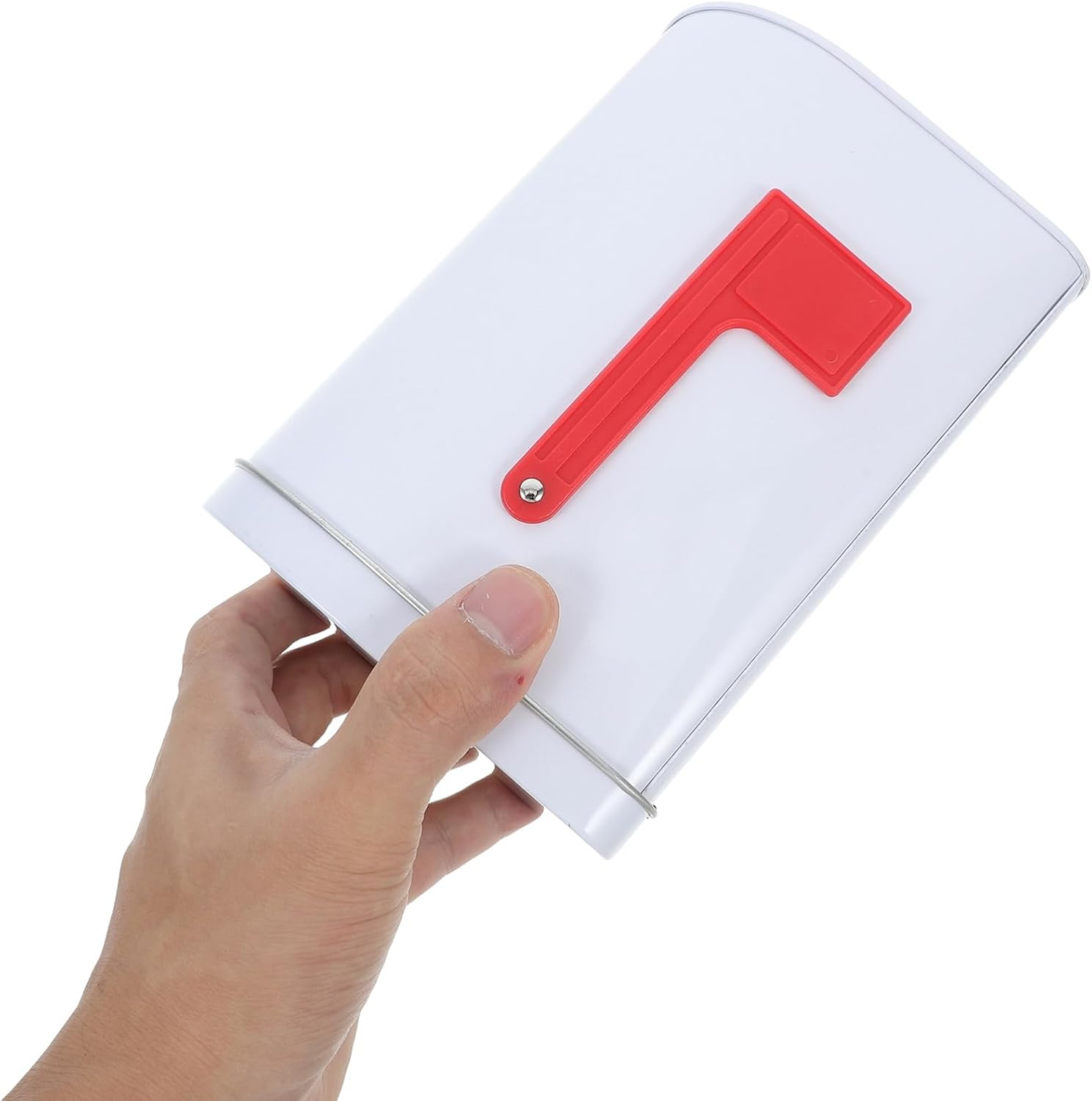 Mini Tinplate Mailbox: 6.13X4.4X3.7In Kids Present Letter Can for Pretend Play, DIY Crafts - Decorative Outdoor Tin Box image number 6