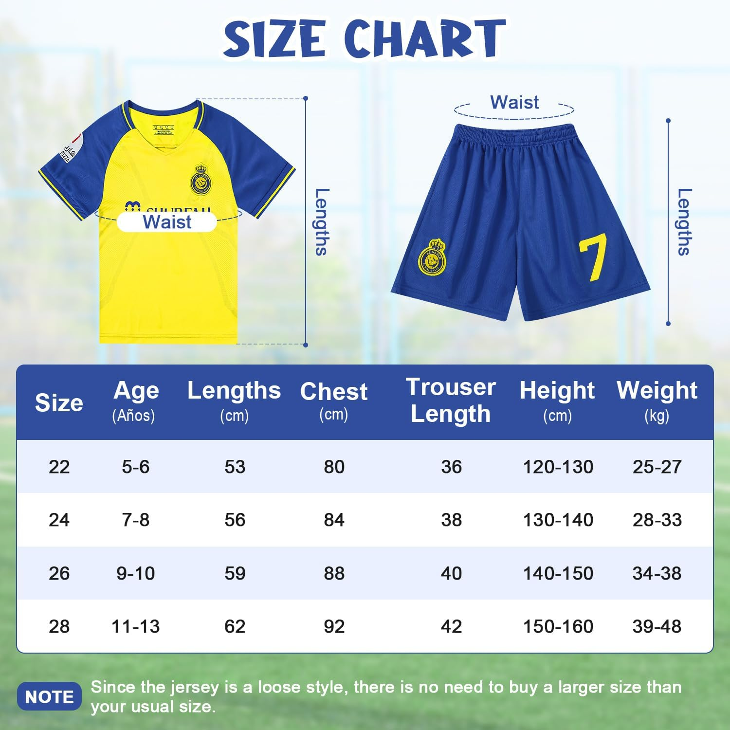 Slowton Soccer Jersey for Youth - 3PCS Kid T-Shirt Trunks Socks Soccer Shirt Set, #7Jersey Youth Kid Sizes, Football Sportswear Uniforms Suit，9 Years image number 1