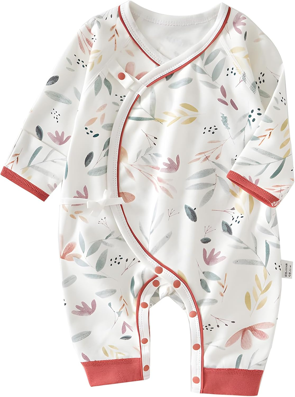 100% Organic Cotton Soft Newborn Baby Romper for Boys and Girls Unisex, Long Sleeve, 0-6 Months image number 4