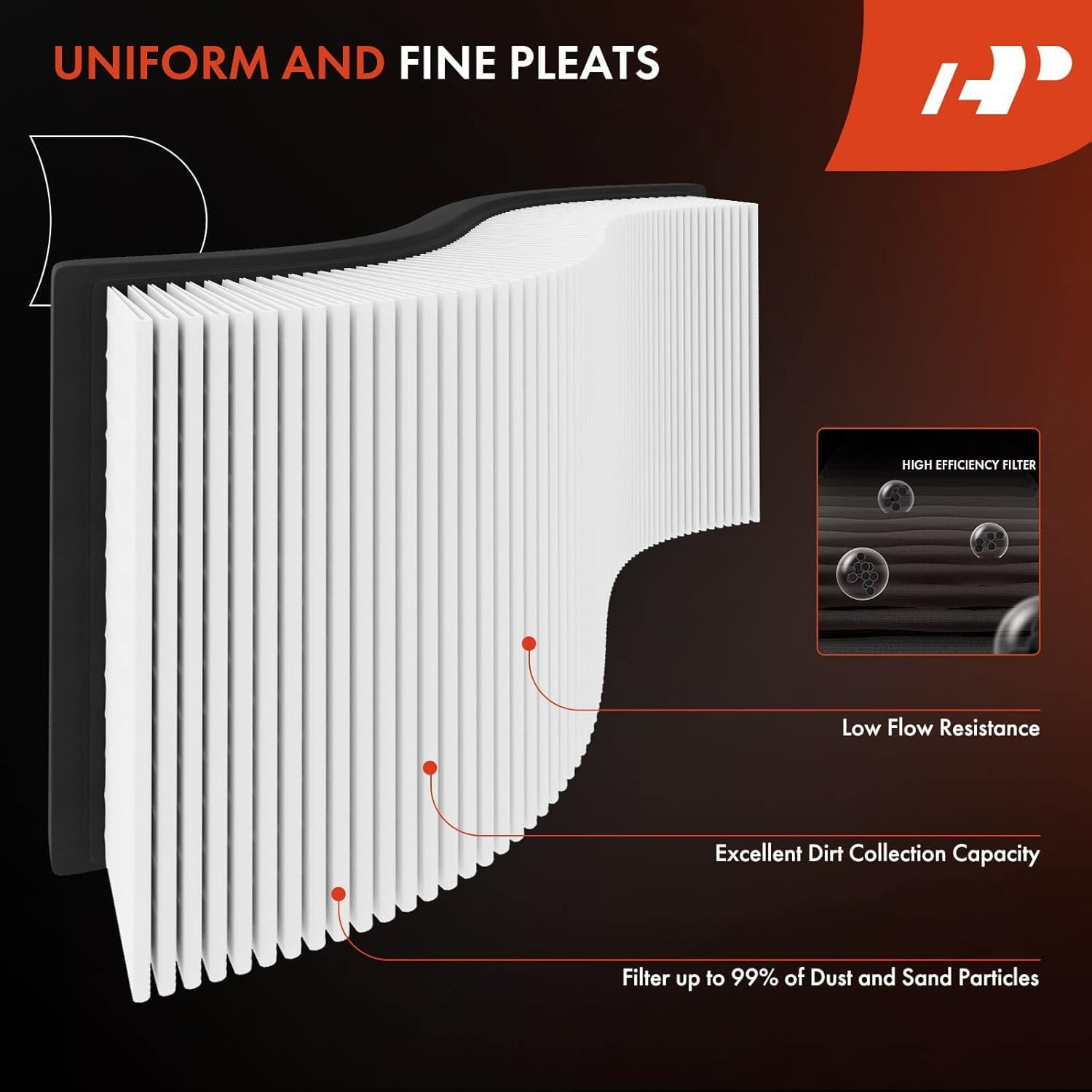 A-Premium Engine Air Filter Compatible with Mitsubishi Outlander 2007-2013, Outlander Sport 2011-2012, Lancer 2008-2015, RVR 2011-2012, Replace# 1500A023 image number 1