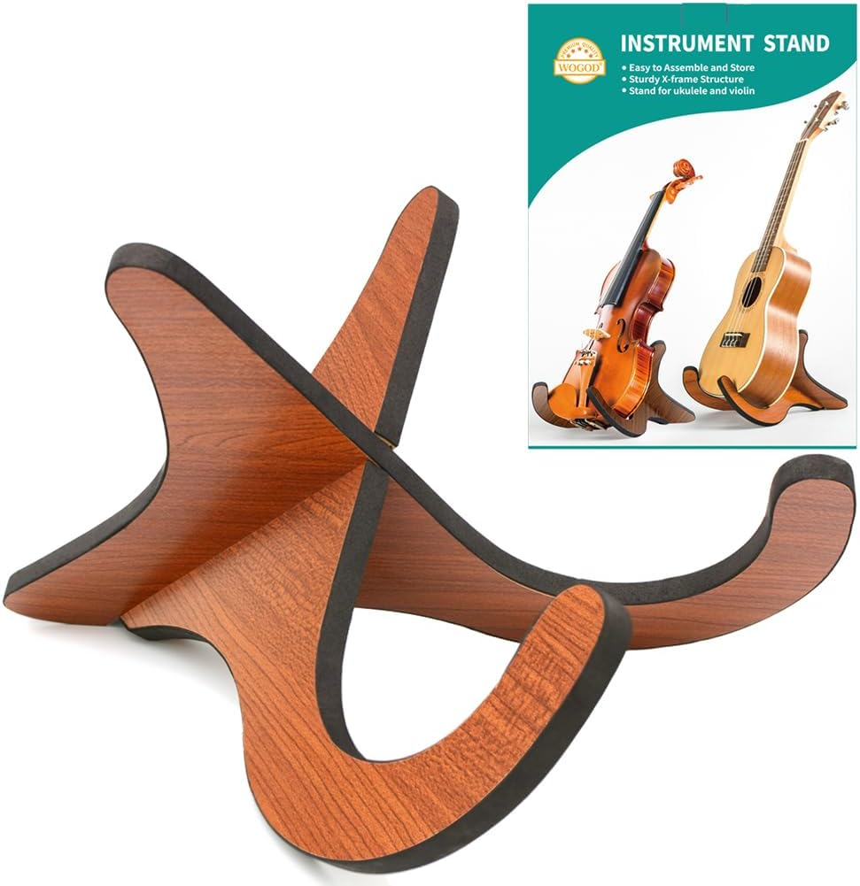 Guitar and Ukulele Stand - Dedicated Wood Folding Portable Stand image number 4