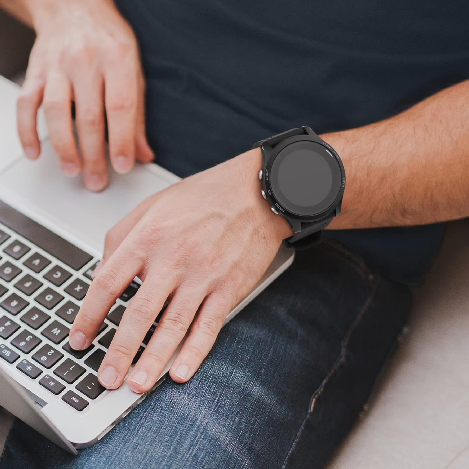 Sport Bands for Garmin Fenix 7 Band/Fenix 6 Band/Fenix 6 Pro/Fenix 5/Fenix 5 Plus/Instinct/Quatix 5/Forerunner 935/945/745, 22Mm Silicone Breathable Replacement Wristband Quick Release Strap for Garmin Fenix 7/Fenix 6/Approach S60/S62/Quatix 5 Sapphire/Forerunner 935 image number 2