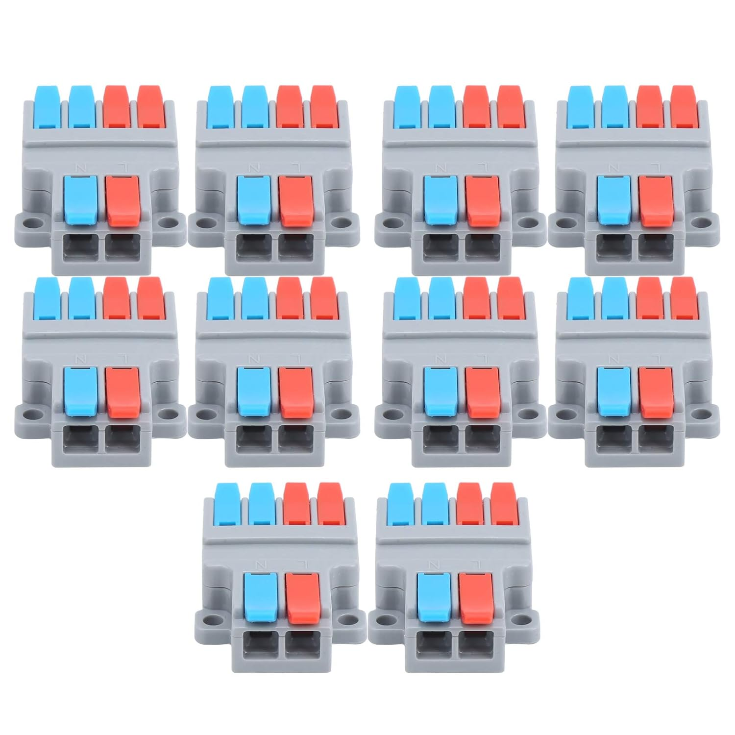 LT-624 Cable Connector Terminal Set, 10 Pieces, 2-In 4-Out Quick Wire Connection, ABS Material, 32A Current Rating, -40 to 105&deg;C Temperature Range image number 5