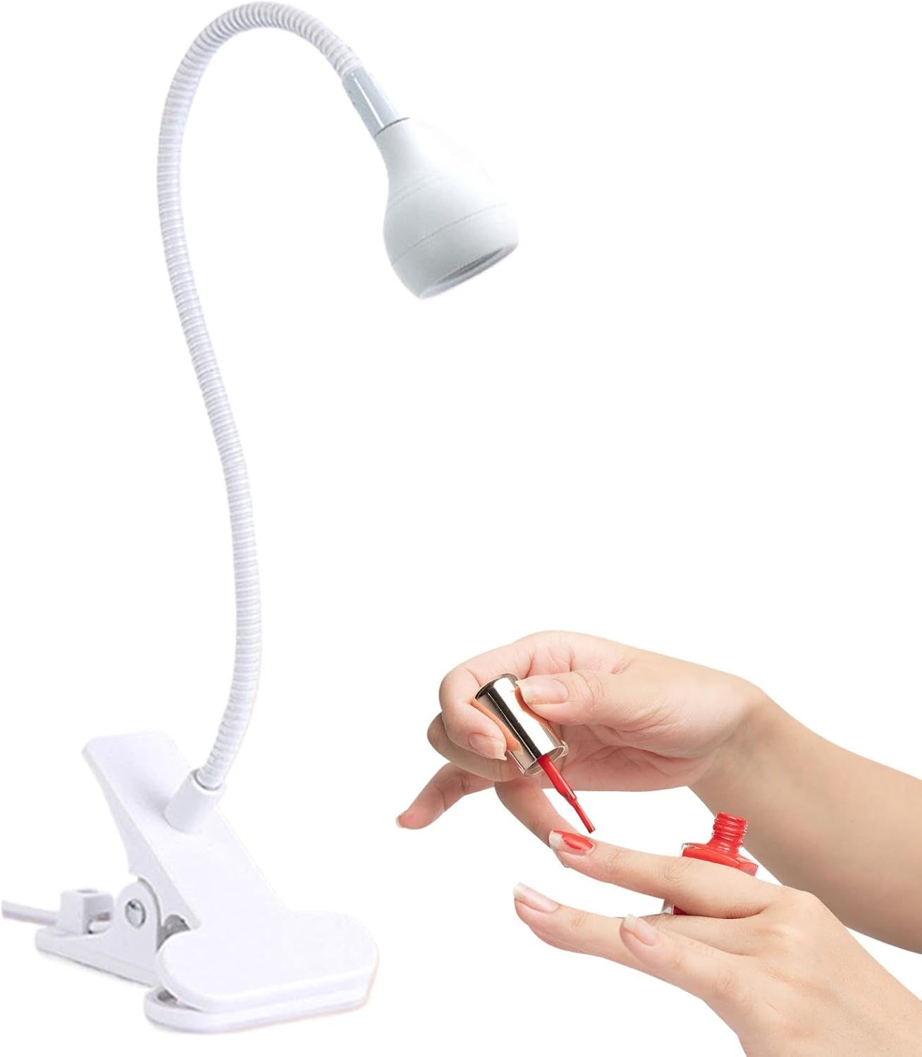 Gooseneck Nail Lamp,Gooseneck LED Nail Light for Gel Nails, Clamp Nail Lamp - USB Manicure Dryer Nail Accessories for Women Girls, Home Salon Use