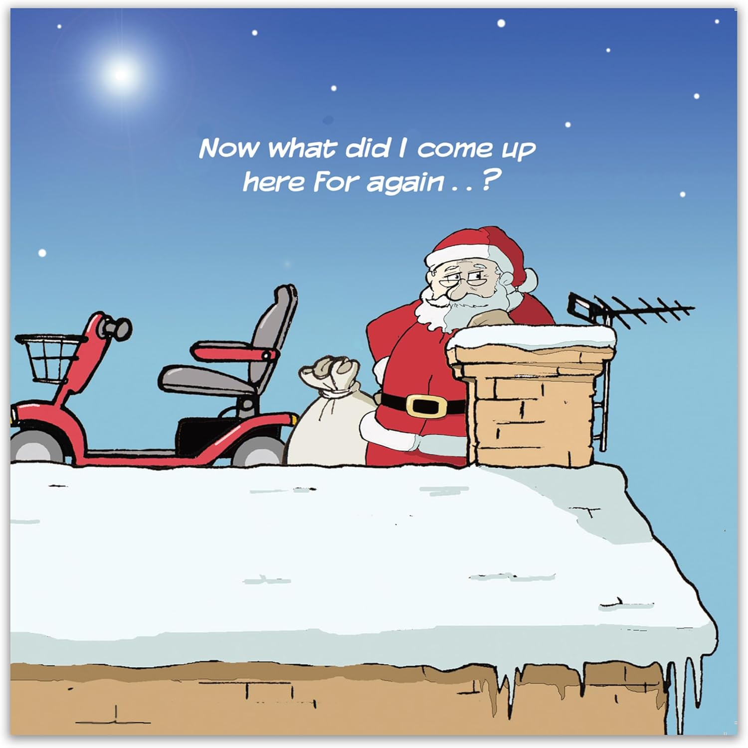 Twizler Merry Christmas Card with Senior Santa - Funny Happy Christmas Card - Womens Xmas for Her Female - Mens Seasons Greetings for Him Male image number 2