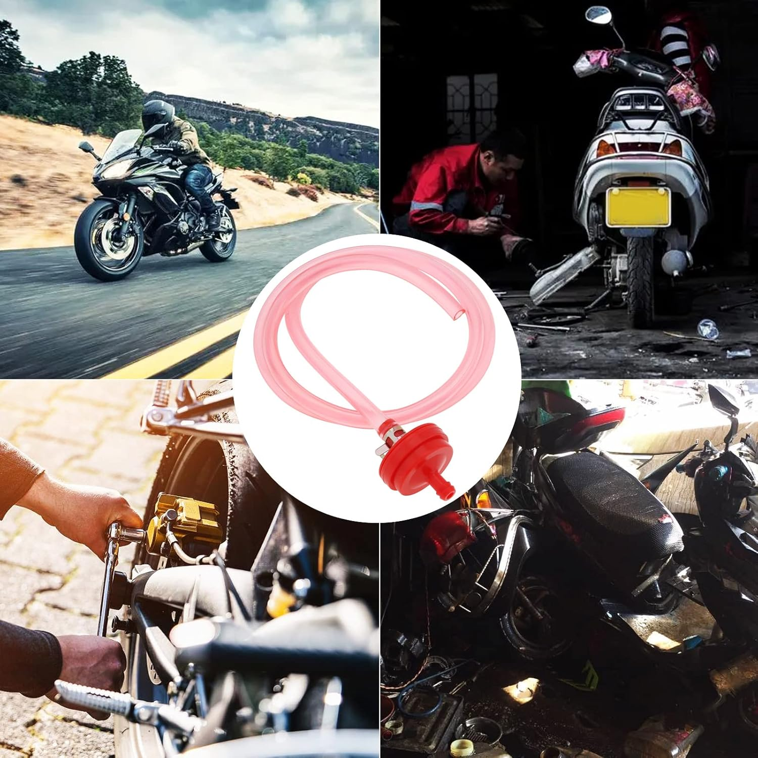 Windance Inline Fuel Filter Kit,Include 1 Meter 1/4 Inch ID Fuel Hose 5Pcs Fuel Filters 10Pcs Tube Clamp Fuel Line Replacement for Motorcycle/Tractor/Lawn Mower/Boats/Atv/Go Karts image number 2