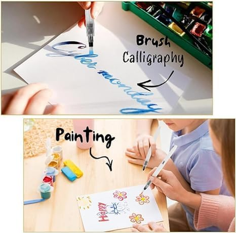 Water Color Brush Pen Set, 6 PCS Watercolor Paint Pens, Water Color Water-Base Markers, Water Soluble Colored Pencil Ideal for All Water Soluble Pigment and Watercolor Media image number 4