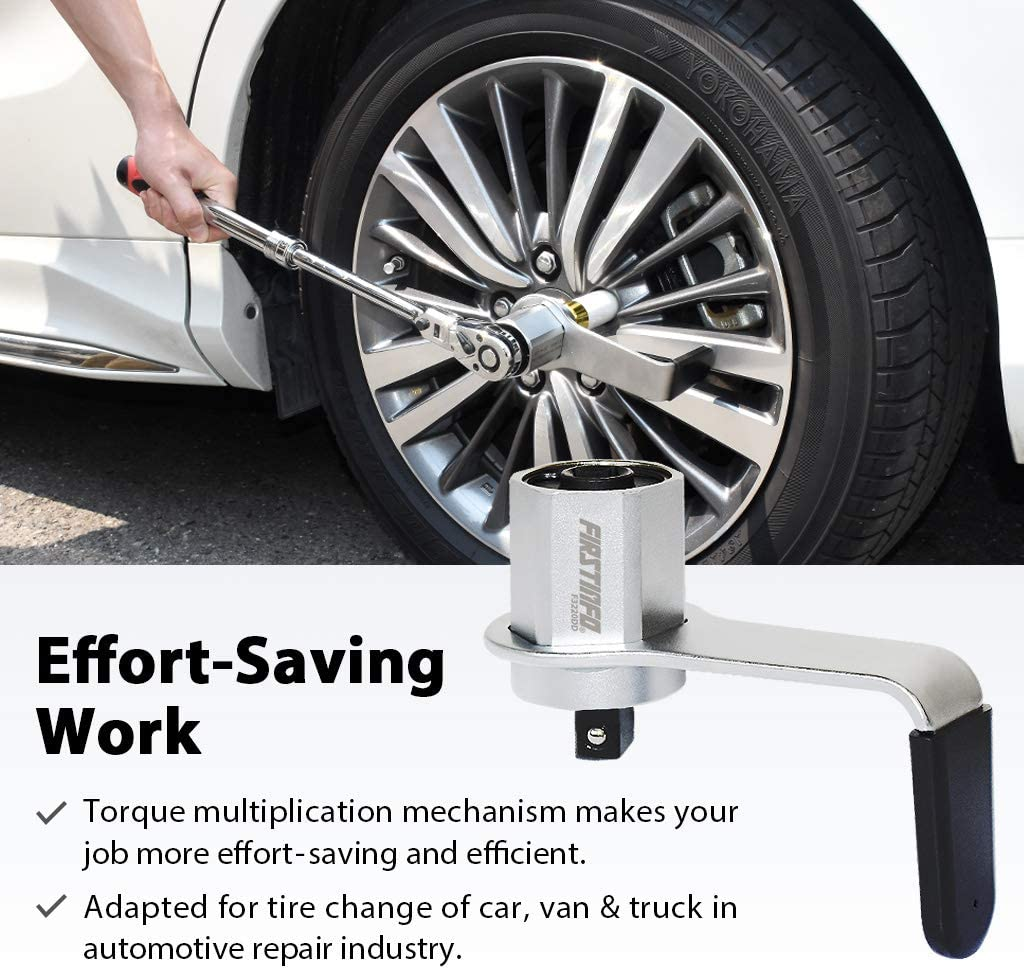 FIRSTINFO F3220DD 600 Nm Manual Torque Multiplier, 3.4:1 Compact Torque, 1/2-Inch Drive (Male) to 1/2-Inch Drive (Female) Adaptor, Max. 600 N.M., Labor Saving Tool for Lug Nut Tire Change image number 5