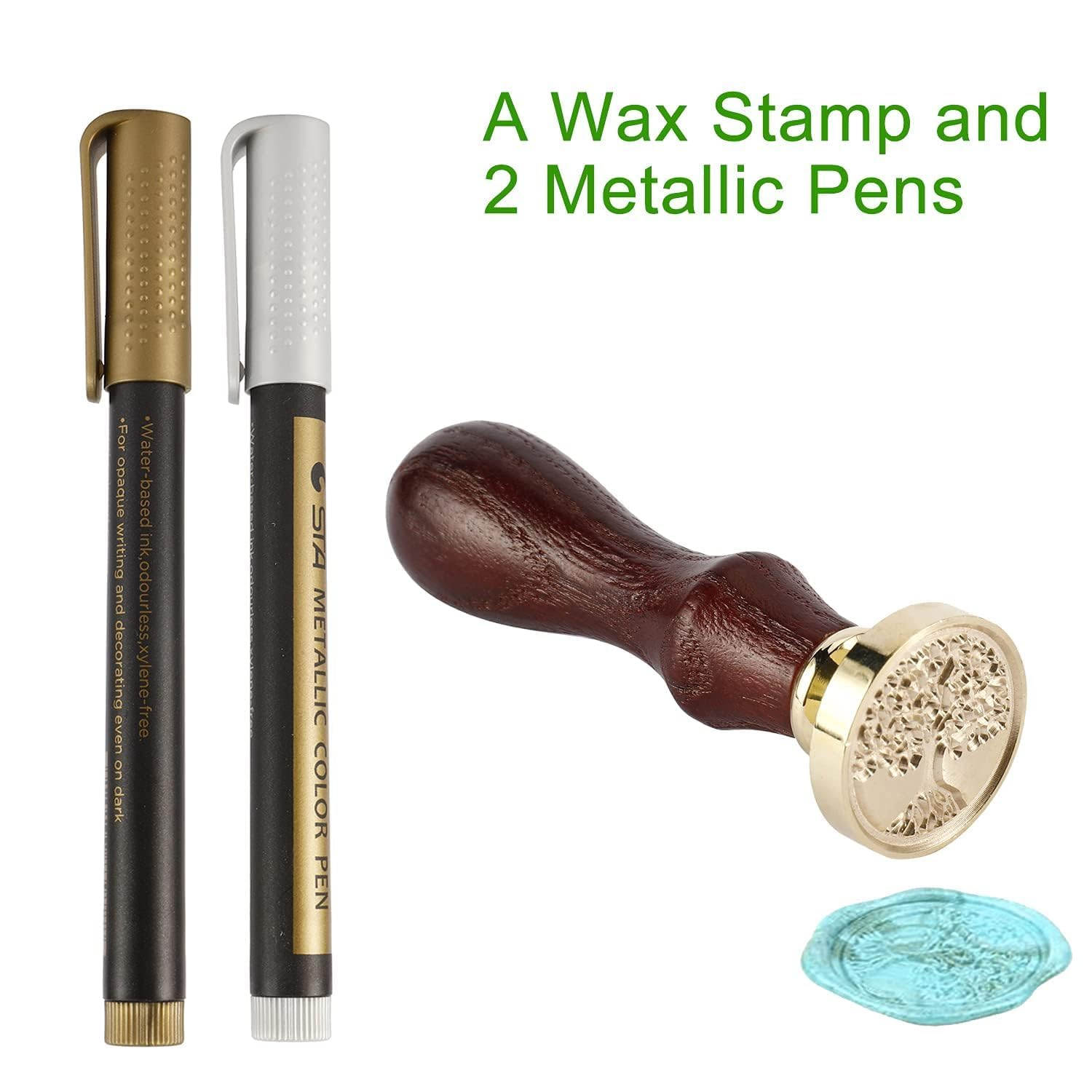 620Pcs Wax Seal Stamp Kit, Wax Seal Set with Wax Seal Beads, Sealing Wax Warmer, Vintage Envelopes, Wax Stamp and Metal Pen, Sealing Wax for Invitations, Cards, Envelopes, Gift Wrapping image number 2