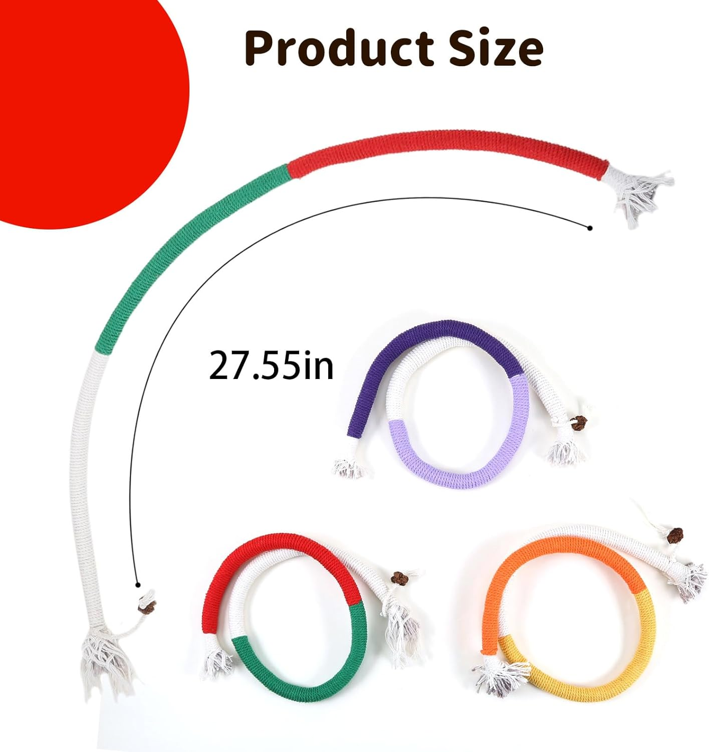 3 PCS Cotton Rope Cat Toys for Indoor Cats, Catnip Toys, Interactive Cat Rope Toys, Cat Teeth Grinding Toys for All Breeds of Cats image number 1