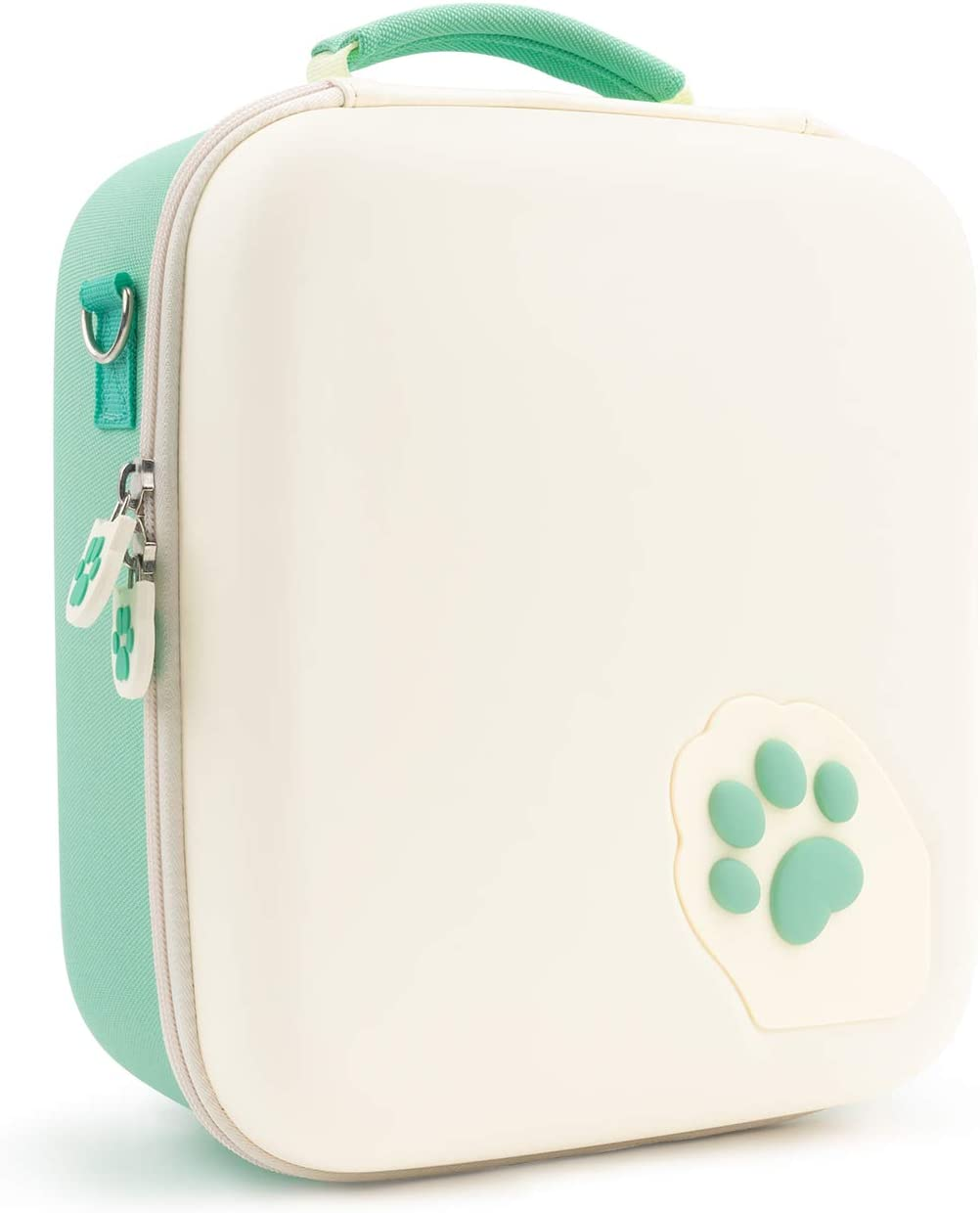 Geekshare Cat Paw Case Compatible with Nintendo Switch, Protective Travel System Case with 18 Game-Card Slots for Switch Console, Pro Controller, Dock and Accessories (Green) image number 2