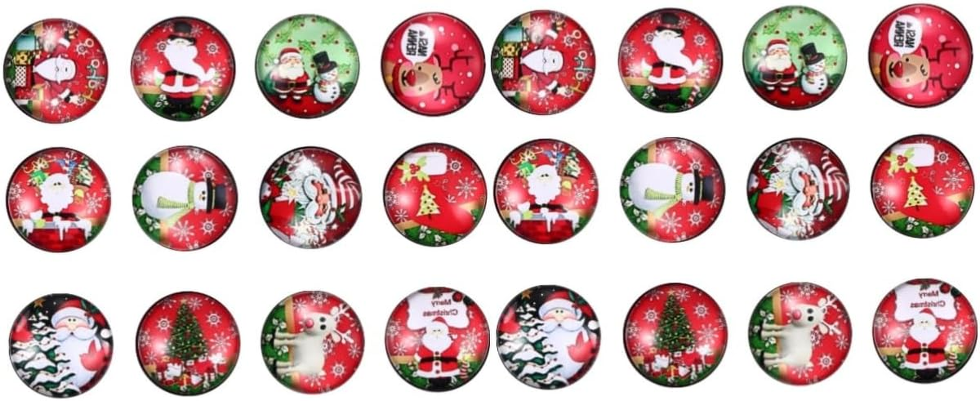 TEHAUX 24Pcs Glass Snap Buttons Jewelry Snap Charms Christmas Decorations Glass Buttons Jewelry Accessories for Craft Projects image number 4