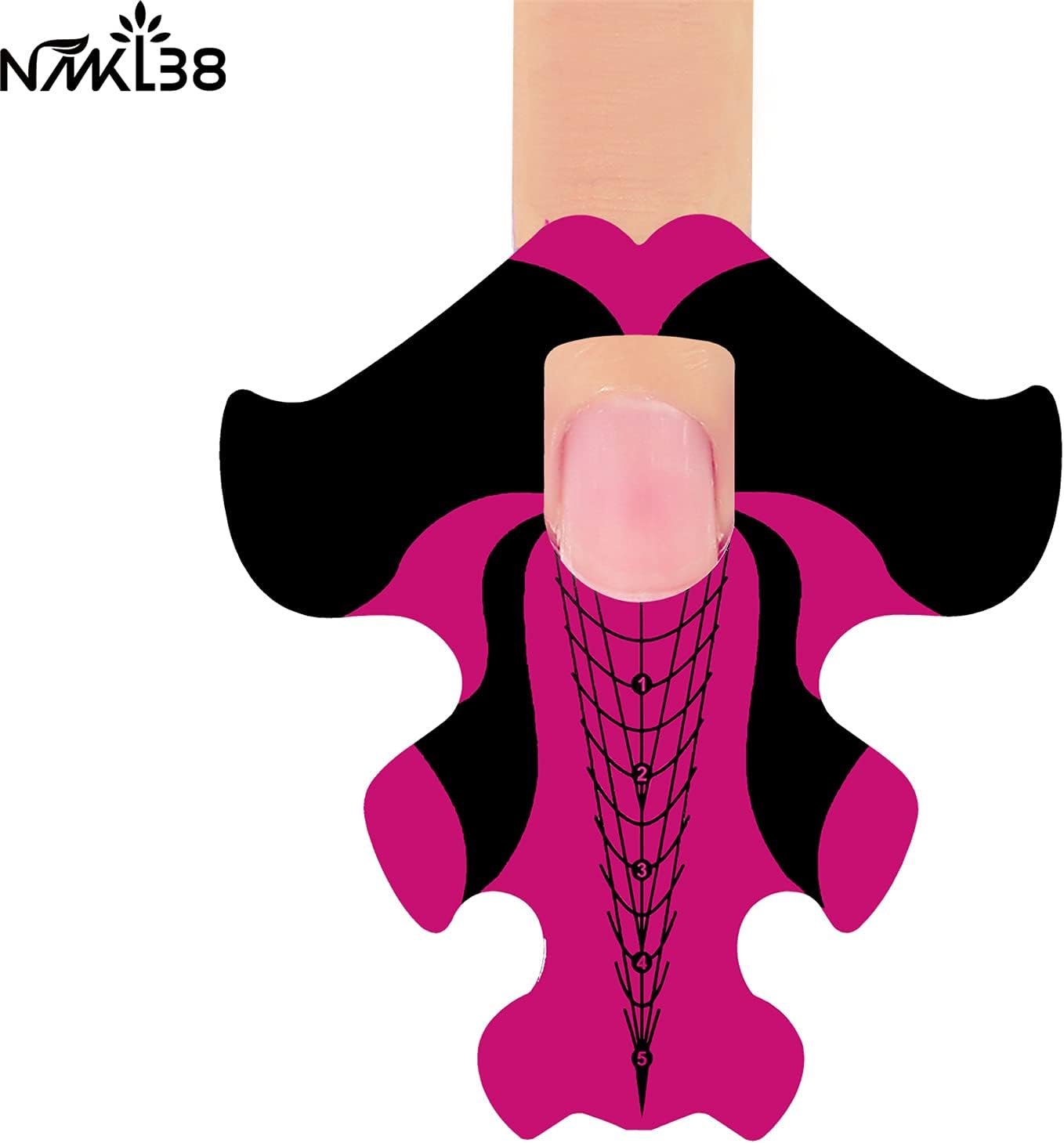 NMKL38 100PCS Adhesive Stiletto Nail Forms System for UV Gel Acrylic Nail Tips Extension (Red Fish) image number 1