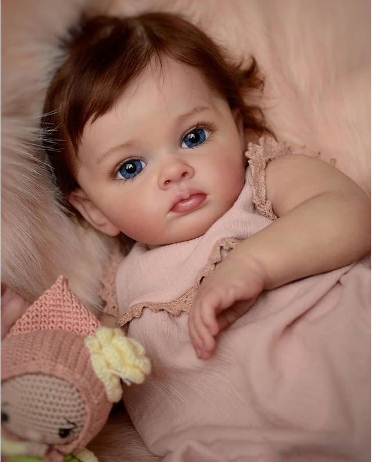 Reborn Baby Dolls Reborn Dolls 22 Inch - Realistic Baby Doll Toddler Girl Lifelike Baby Vinyl Limbs & Soft Full Silicone Baby Feeding Kit Toys Birth Certificate Accessories Gifts for Kids Age 3+ image number 3
