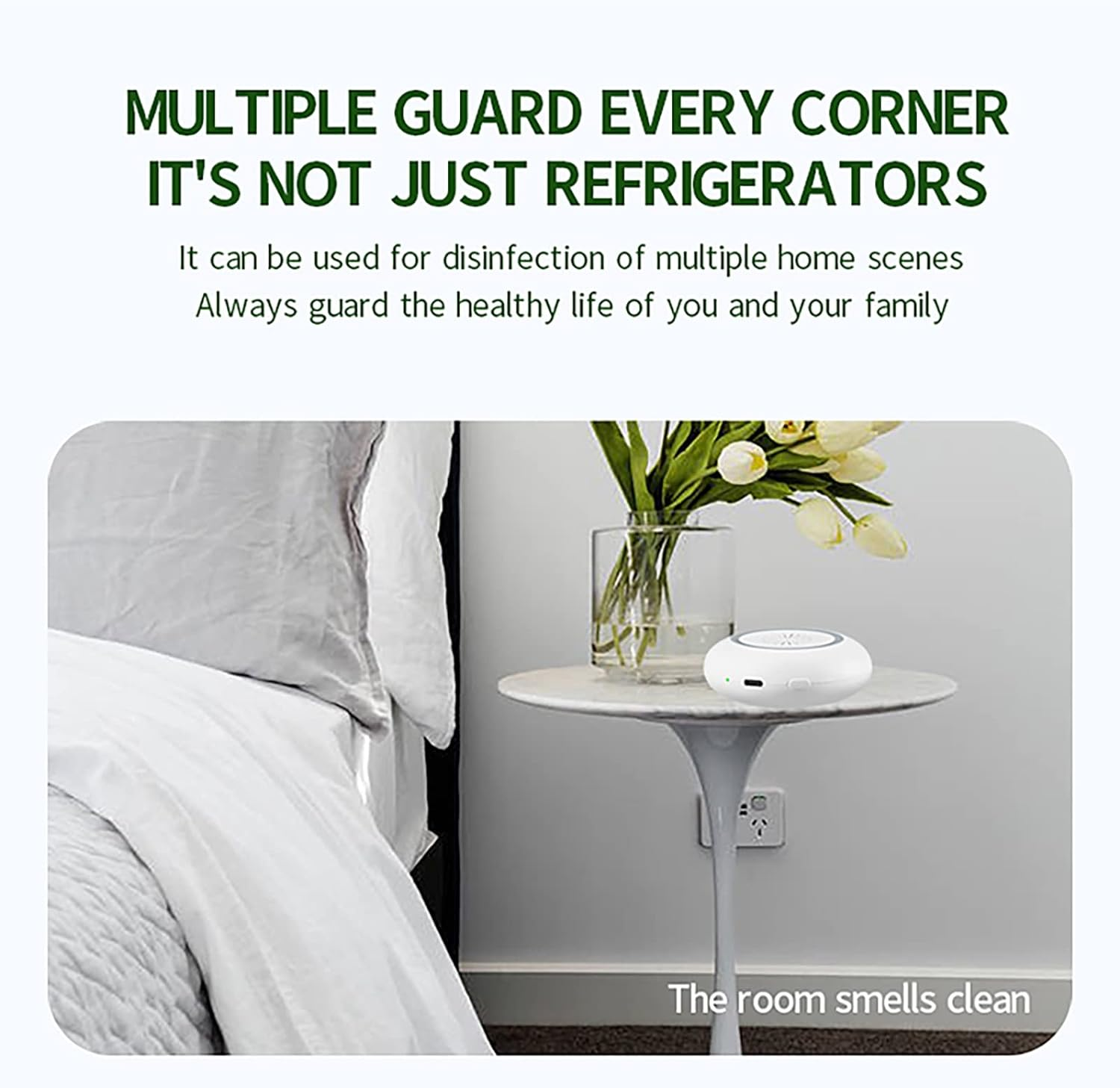 Roseflower Mini Cat Litter Deodorizer, USB Powered Pet Odor Eliminator Machine, Car Odor Eliminator Machine, Rechargeable Refrigerator Smell Remover, Unscented Dust-Free, Travel-Size Air Purifiers image number 3