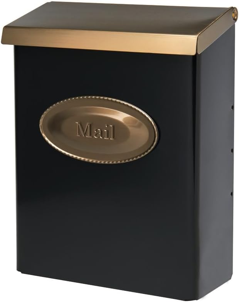 Architectural Mailboxes Designer Locking, Medium Capacity, Galvanized Steel, Wall-Mount Mailbox, Venetian Bronze/Satin Nickel