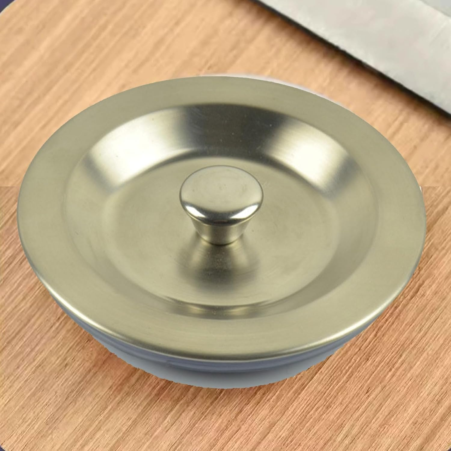 2PCS Stainless Steel Sink Drain Stopper 90Mm Plug with Rubber Seal, Fits 110Mm Kitchen Sink Drain Hole, Universal Sink Cover