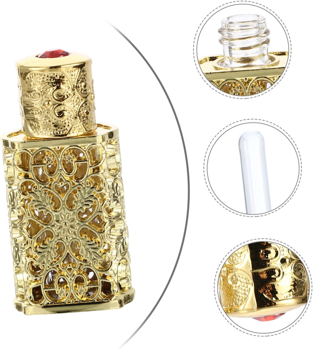 3Pcs 3Ml Perfume Atomizer Essential Oil Bottle Decorative Spray Bottle Metal Glass Travel Size