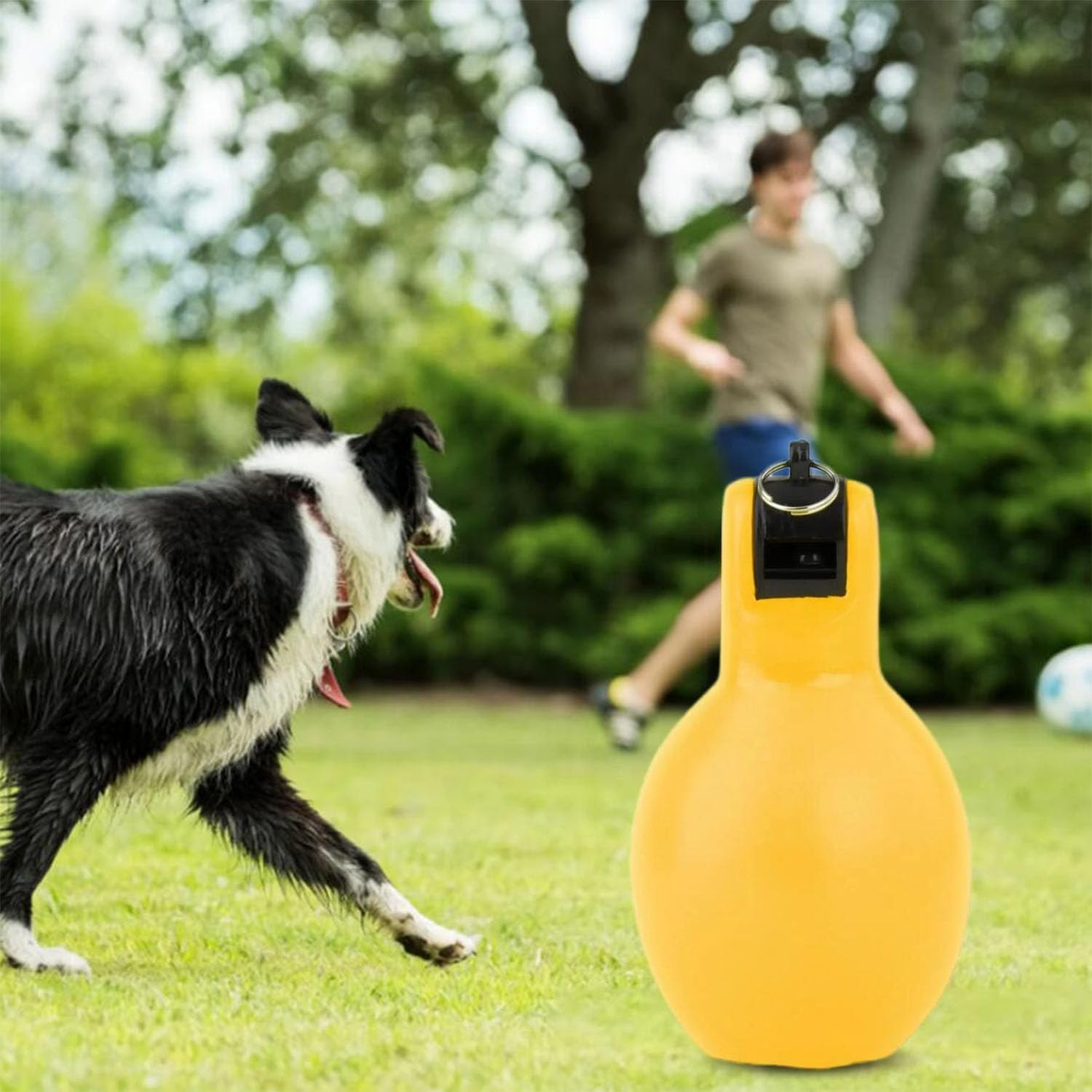 2 Pack Hand Squeeze Whistles Trainer Whistle Portable Loud Sports Whistle Coaches Whistle for Basketball Football Hiking (Yellow and Violet image number 3