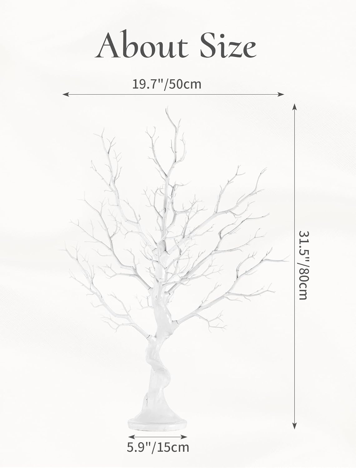White Artificial Tree Branch Tree - 80 Cm High Christmas Tree for Table Decoration Tree Display Large Easter Tree Wishing Tree for Wedding Halloween Birthday Christmas Home Decoration image number 3