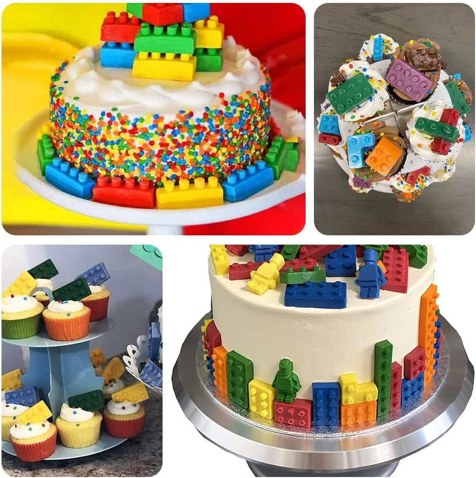 3 Pcs Chocolate Jelly Moulds - Multi-Size Ice Cube Candy Moulds for Building Block Themes Kids Cake Cupcake Decorations image number 3