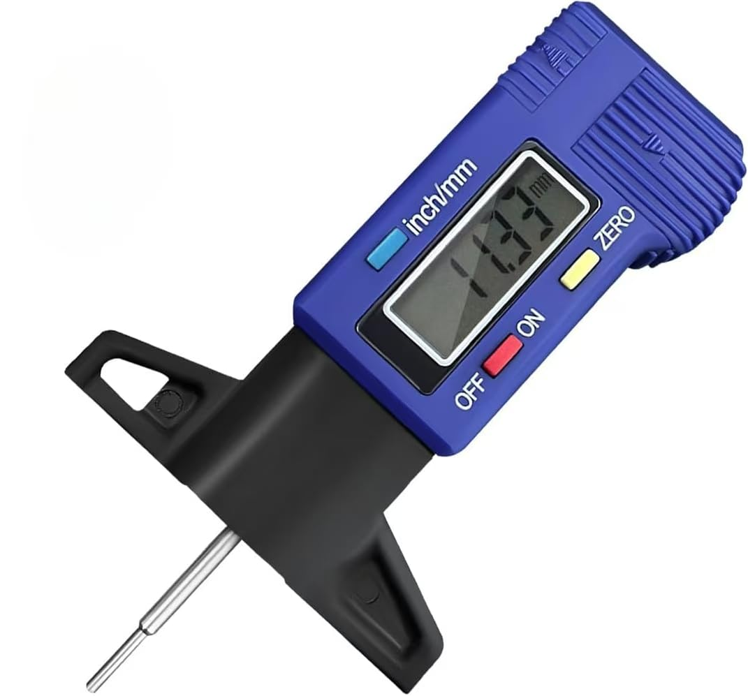 Tire Tread Depth Gauge, LCD Digital Tire Wear Gauge Tread Checker with Inch and MM Conversion Tread Checker Tire Tester for Cars Motorcycle Trucks Vans SUV (Blue) image number 3