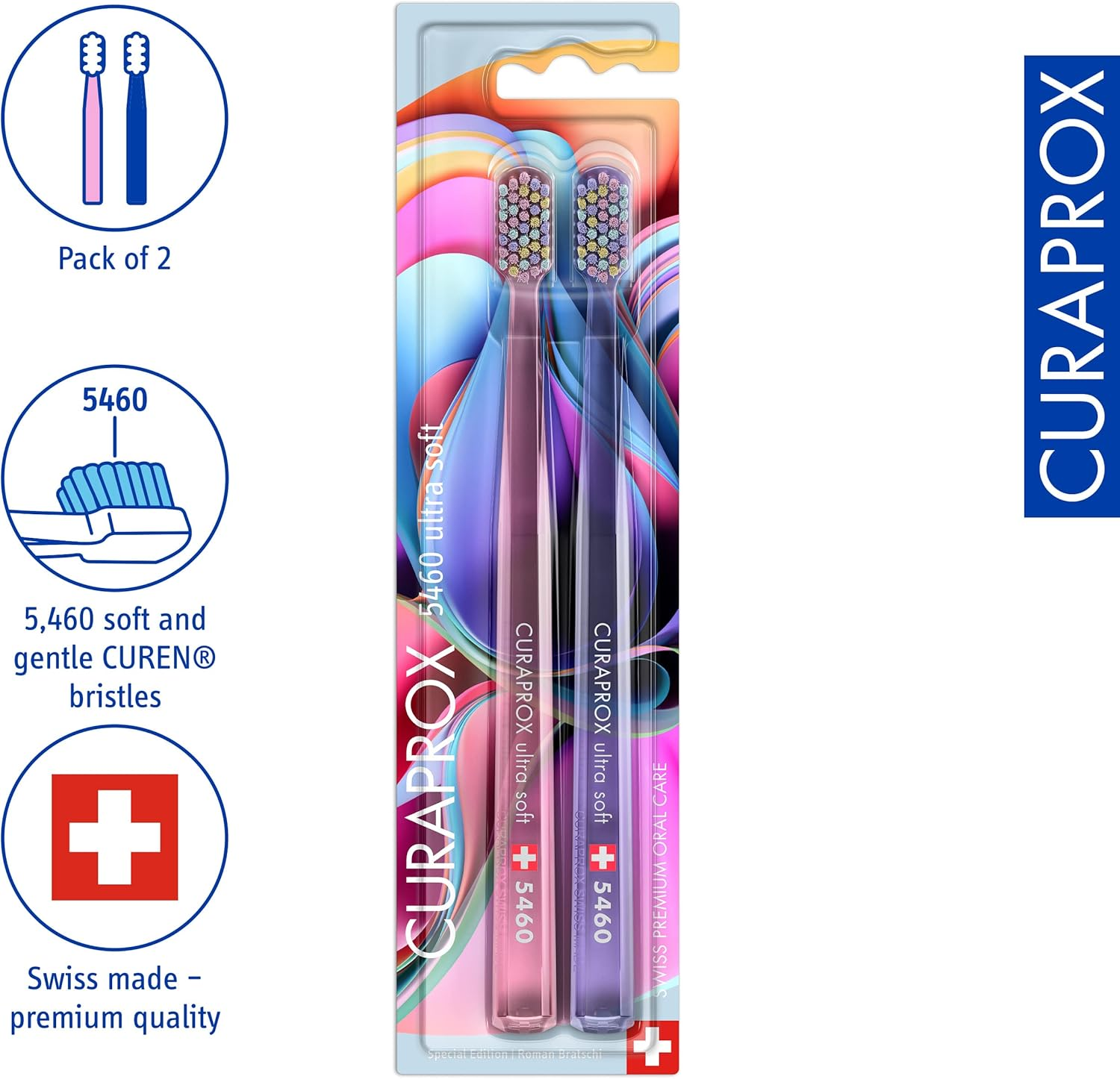 Curaprox 5460 Special Edition Colorful Curls 2 Pack image number 1