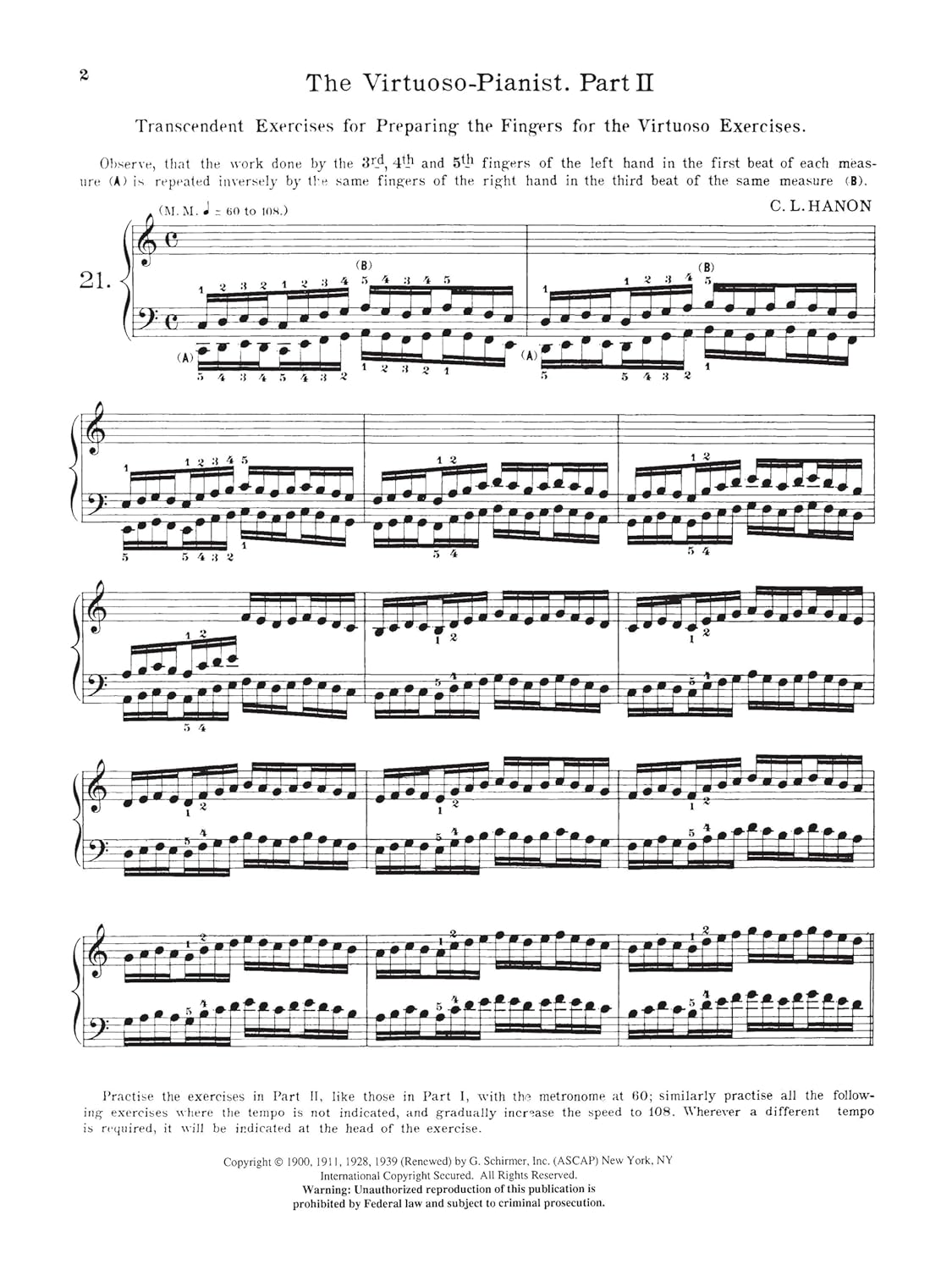 Virtuoso Pianist in 60 Exercises - Book 2: Piano Technique: Schirmer Library of Classics Volume 1072 Piano Technique