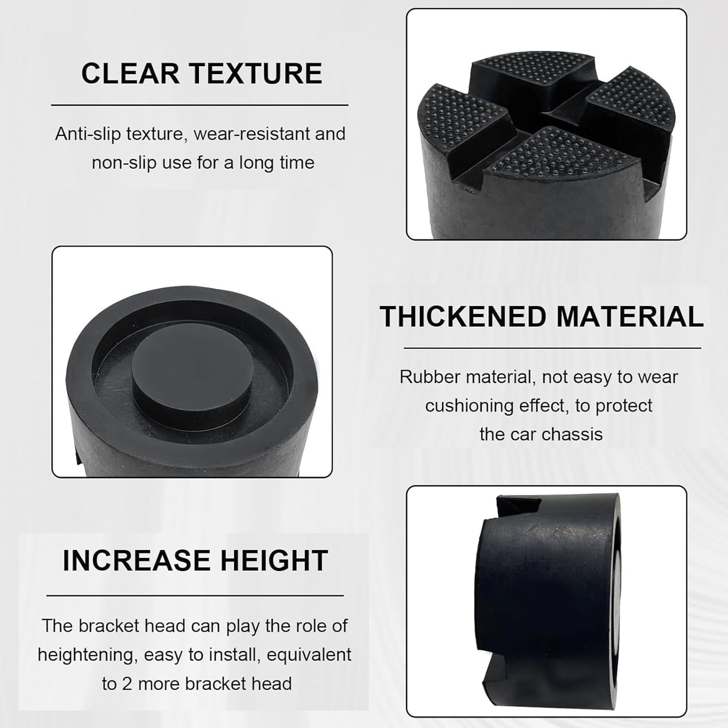 Floor Jack Rubber Pad DIY Car Universal Cross Groove Jack Pad Adapter Pinch Weld Side Frame Rail Protector Puck Pad Pinch Weld Stand Adapter Side Lifting Disk Jacking Tool Floor Support image number 3